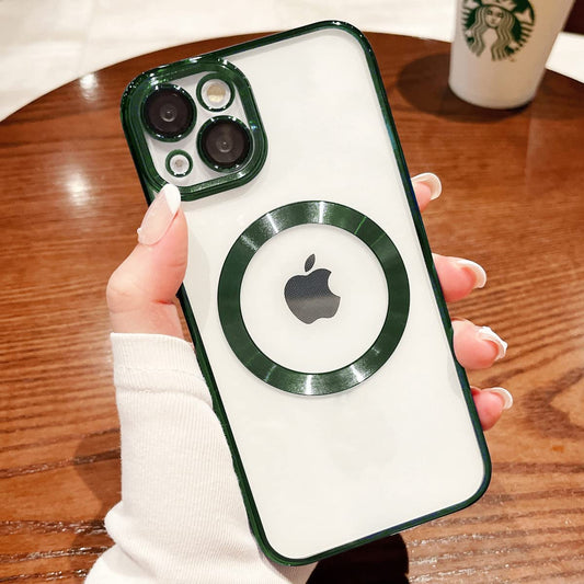 LZGHOYF Clear Case for Iphone 14 plus Built-In Camera Lens Protector Magnetic Case Compatible with Magsafe Elegant Protection Case Cover for Iphone 14 plus 6.7 Inches - Green  LZGHOYF   