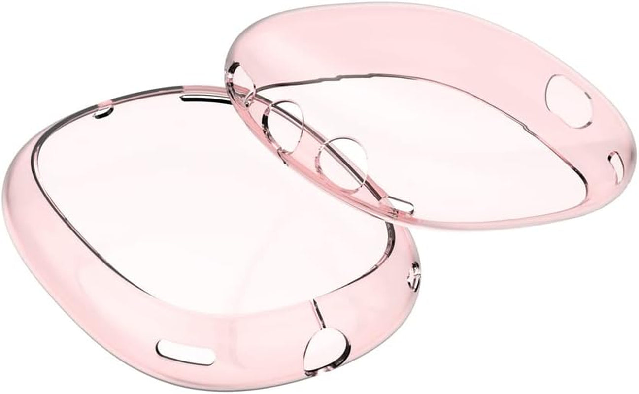 For Airpods Max Transparent Case Cover,2Pcs/Set Soft Anti-Scratch Soft Protective Cover for Airpods Max,Tpu Wireless Shockproof Headphones Case Protective Sleeve Protector (Blue)  Aoyygg red  