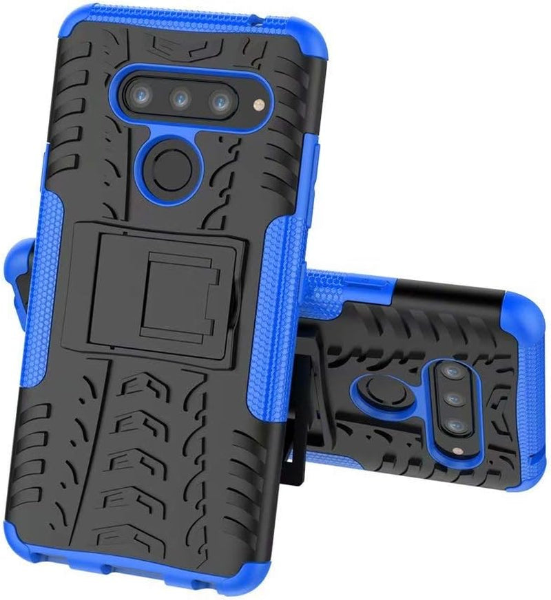 Zhusha Cases & Cover, Dual Layer Hybrid Armor Kickstand 2 in 1 Shockproof Case Cover for LG V40/V40 Thinq (Color : Blue)  Zhusha   