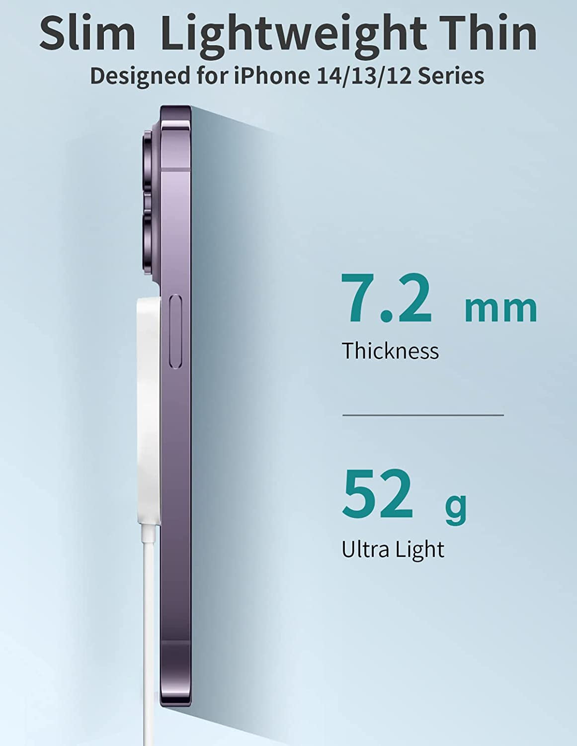 2 Pack Magnetic Wireless Charger Max 15W Fast Apple Mag-Safe Charger for Iphone 14/13/12 Pro/Max/Plus and Airpods 3/2/Pro Mag Safe Magnet Charging Pad with 5Ft Dual Charging Port Cable  Shenzhen USV Technology Co.,Ltd   