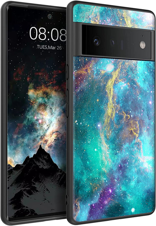 BENTOBEN Google Pixel 6 Pro Case, Slim Fit Glow in the Dark Hybrid Hard PC Soft TPU Bumper Shockproof Drop Protective Girls Women Men Phone Cover for Google Pixel 6 Pro 6.71", Green Nebula  BENTOBEN   