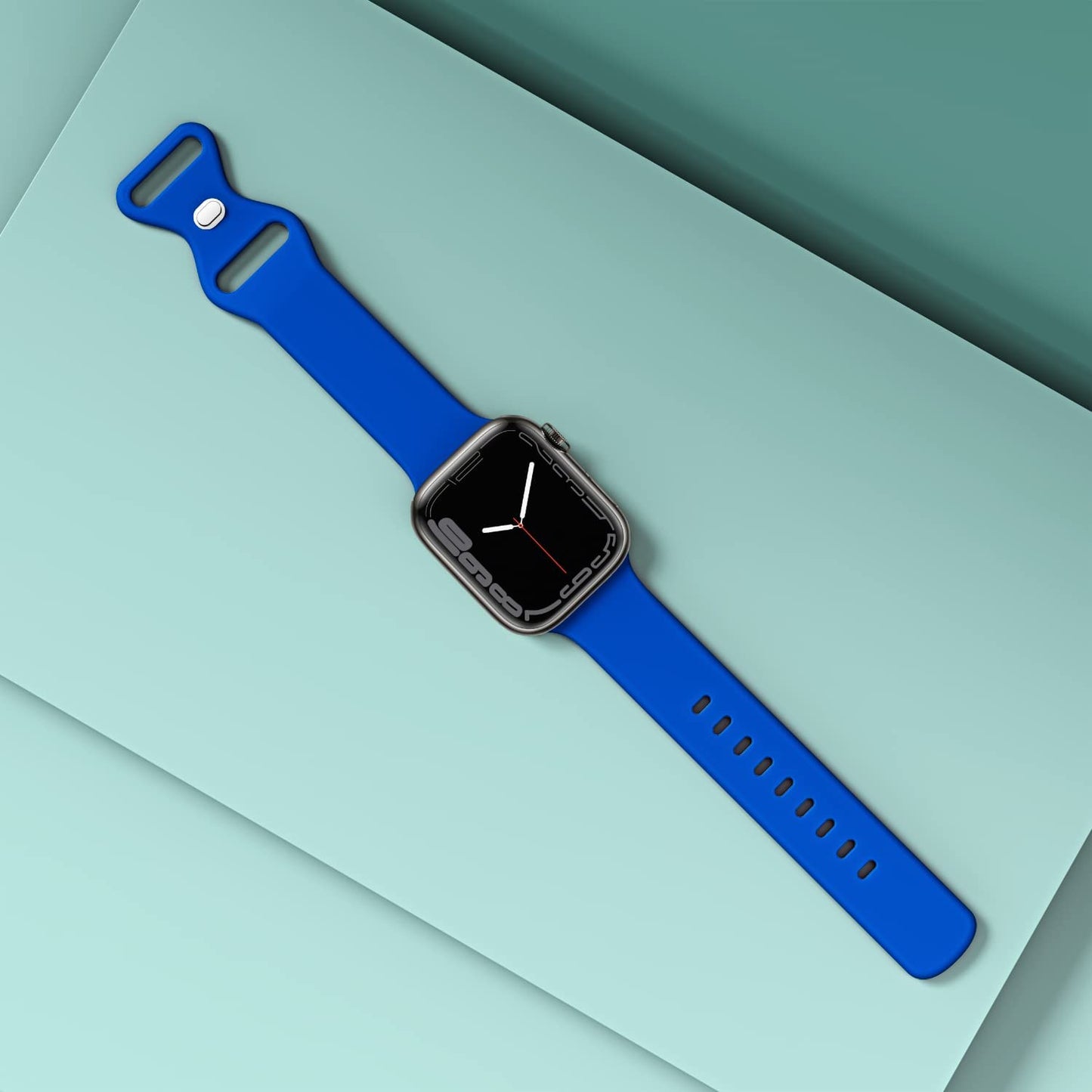 STG Sport Watch Band Compatible with Apple Watch Band 38Mm 40Mm 41Mm 42Mm 44Mm 45Mm 49Mm, Soft Silicone Replacement Sport Strap Compatible for Iwatch Ultra SE Series 8/7/6/5/4/3/2/1 (42Mm/44Mm/45Mm/49Mm, Klein Blue)  STG   