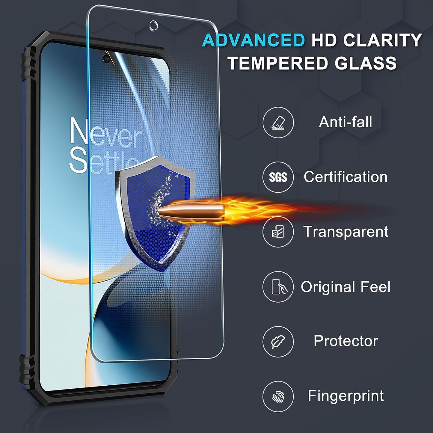 Janmitta Oneplus Nord N30 5G Case Built in Slide Camera Lens Cover+Screen Protector+Finger Ring Holder Kickstand,Heavy Duty Shockproof Full Body Protective Phone Cover,2023 Blue  Janmitta   