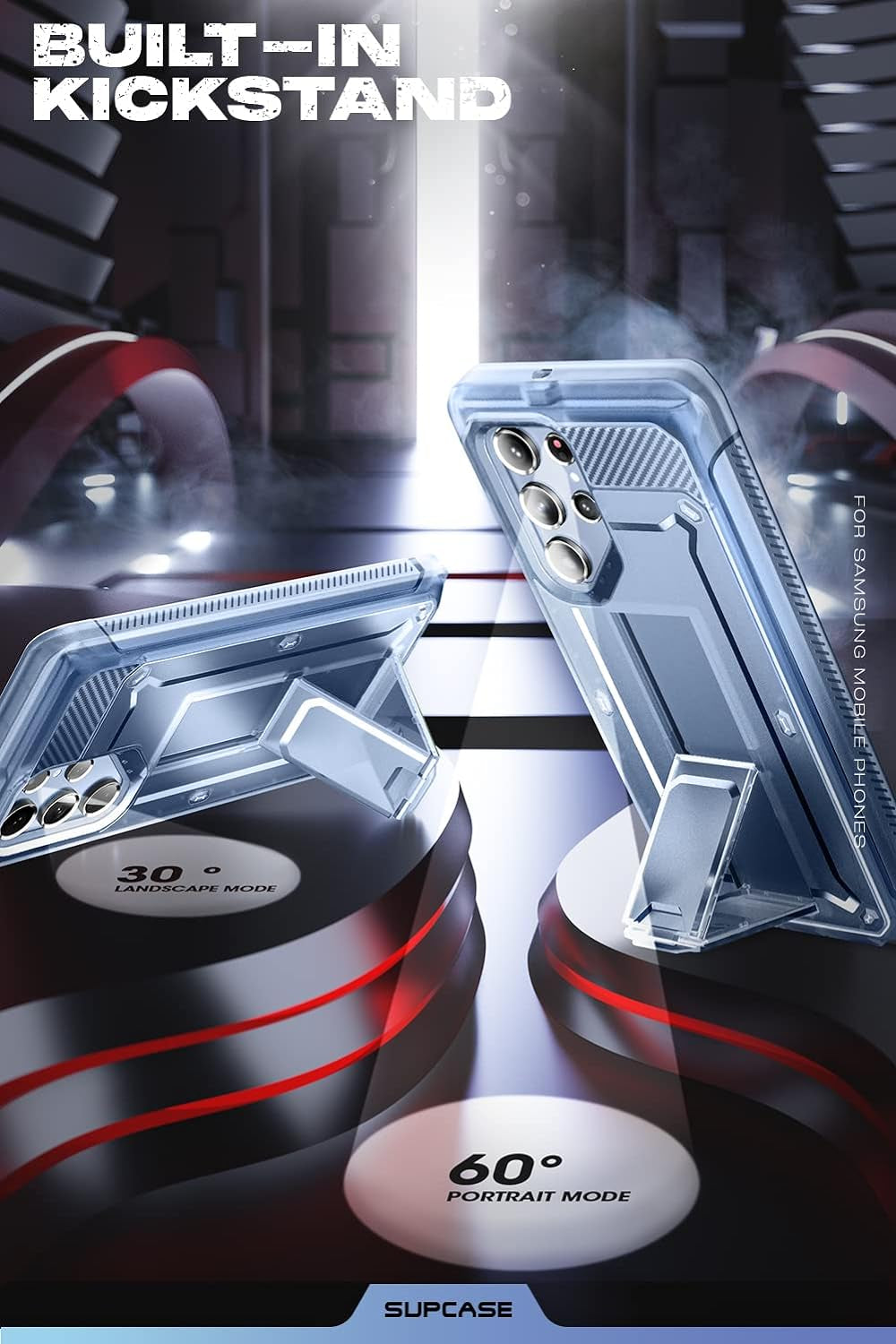 SUPCASE Unicorn Beetle Pro Case for Samsung Galaxy S23 Ultra 5G (2023), [Extra Front Frame] Full-Body Dual Layer Rugged Belt-Clip & Kickstand Case with Built-In Screen Protector (Frostblue)  SUPCASE   