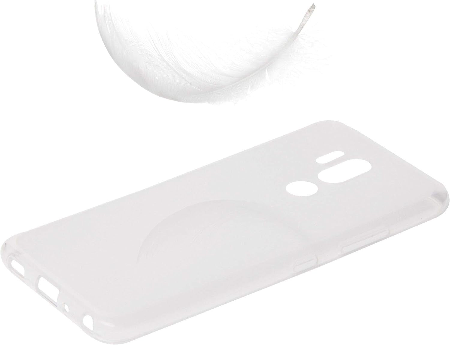 Goldenbeetle GB Flexible TPU Ultra Lightweight Cover [Scratch-Proof] Gel Skin Case Compatible with LG G7 Thinq / G7+ G710 (White Rosy Heart)  GoldenBeetle   