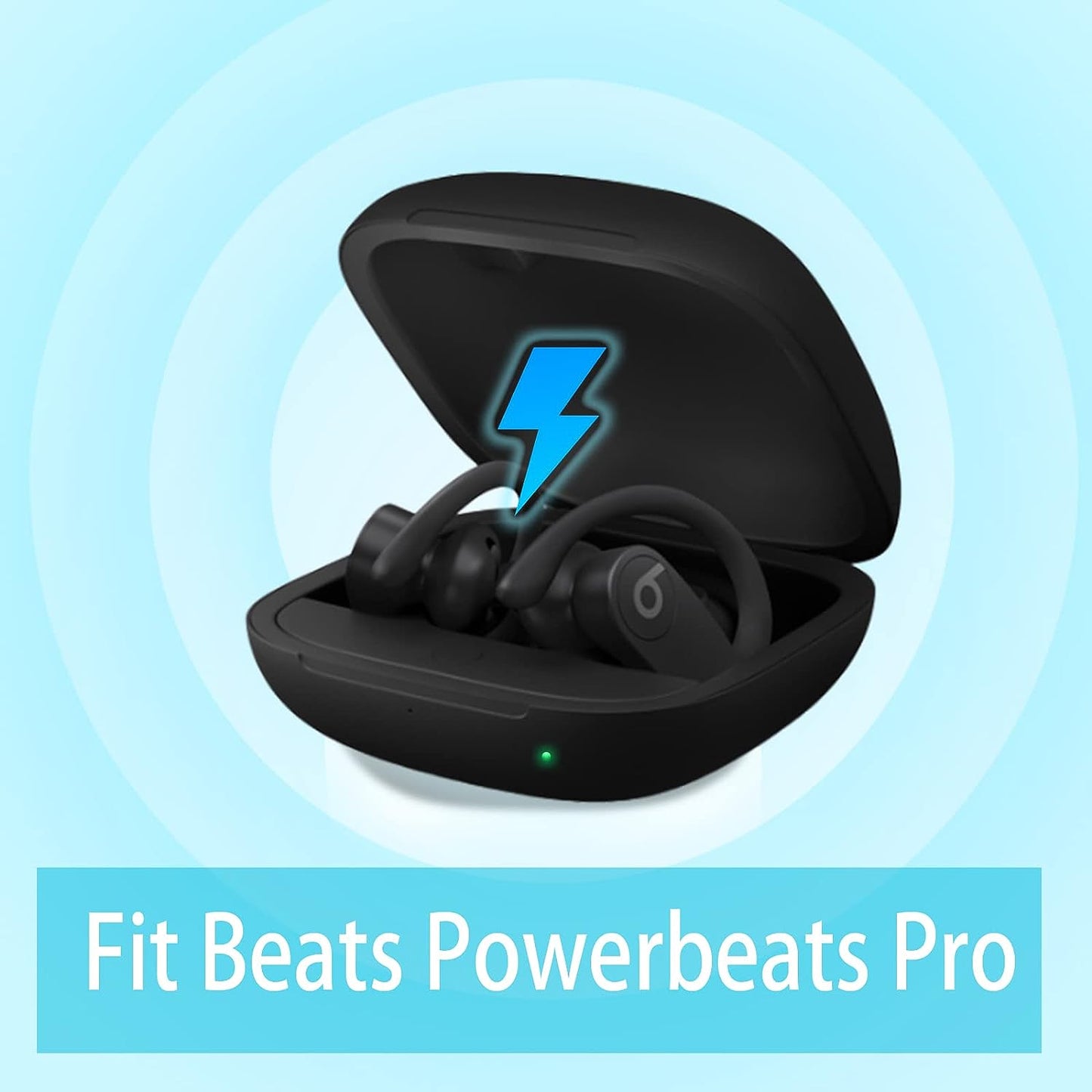 SEICHYGO Memory Foam Ear Tips for Beats Powerbeats Pro/Beats Powerbeats 2 & 3, Anti-Slip Replacement Ear Tip, No Silicone Eartips Pain, with Storage Box & Fit Charging Case, 3 Pairs (S/M/L, Black)  SEICHYGO   