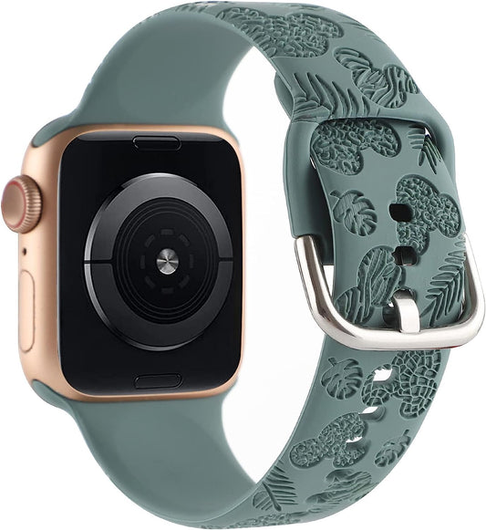 Cartoon Leopard Zebra Engraved Silicone Watchband Cute Soft Strap Sport Bracelet Band Compatible with Apple Watch Series 8 7 6 5 4 3 2 1/SE Ultra  Gadgetisan   