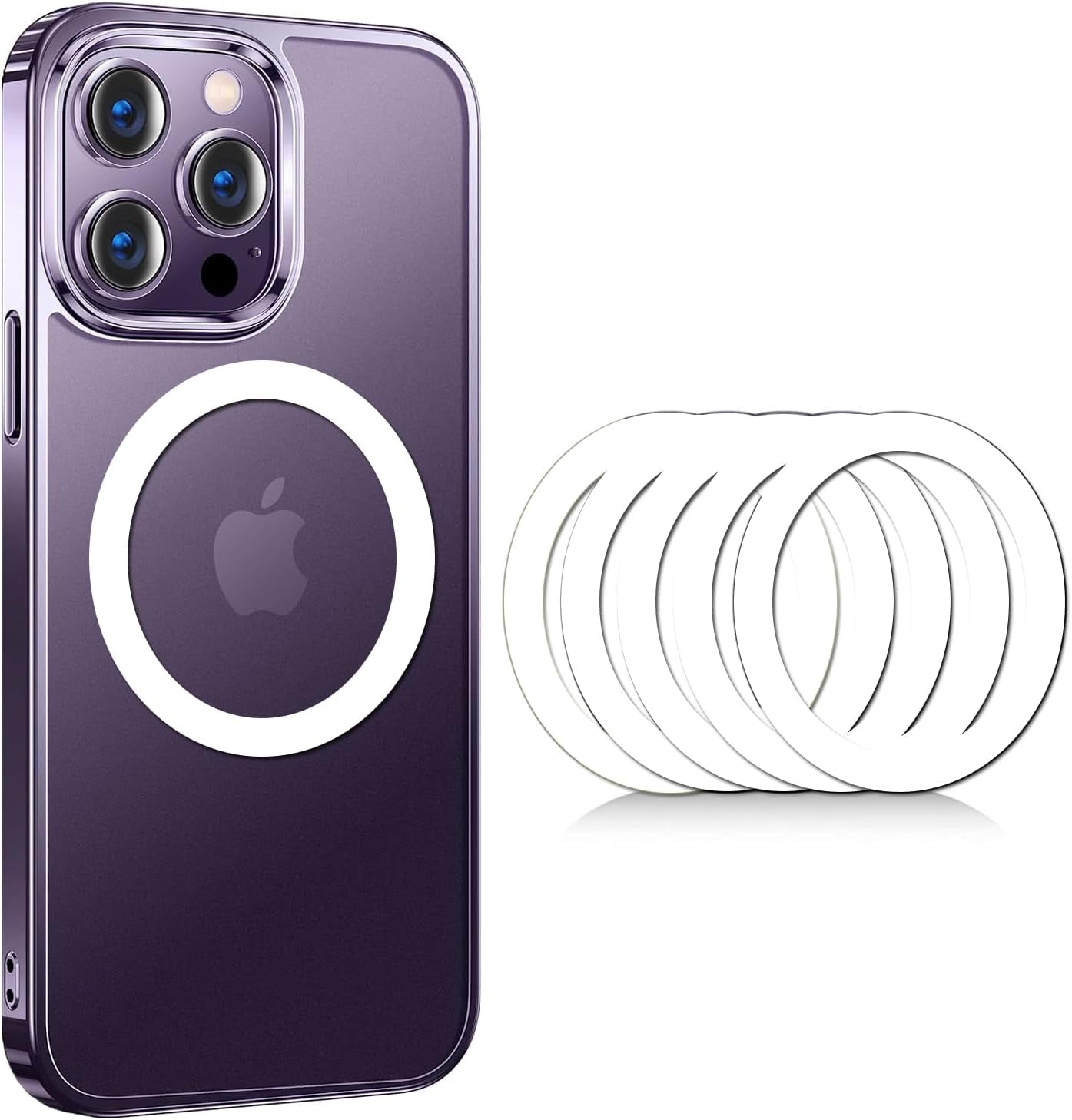 COJOC 5PCS for Universal Magnetic Adapter Ring,Magnet Sticker Compatible with Wireless Charging Accessories for Iphone 14/13/12 Mini Pro Max,For Galaxy S22/S21 Ultra and Phone Case,White  COJOC   