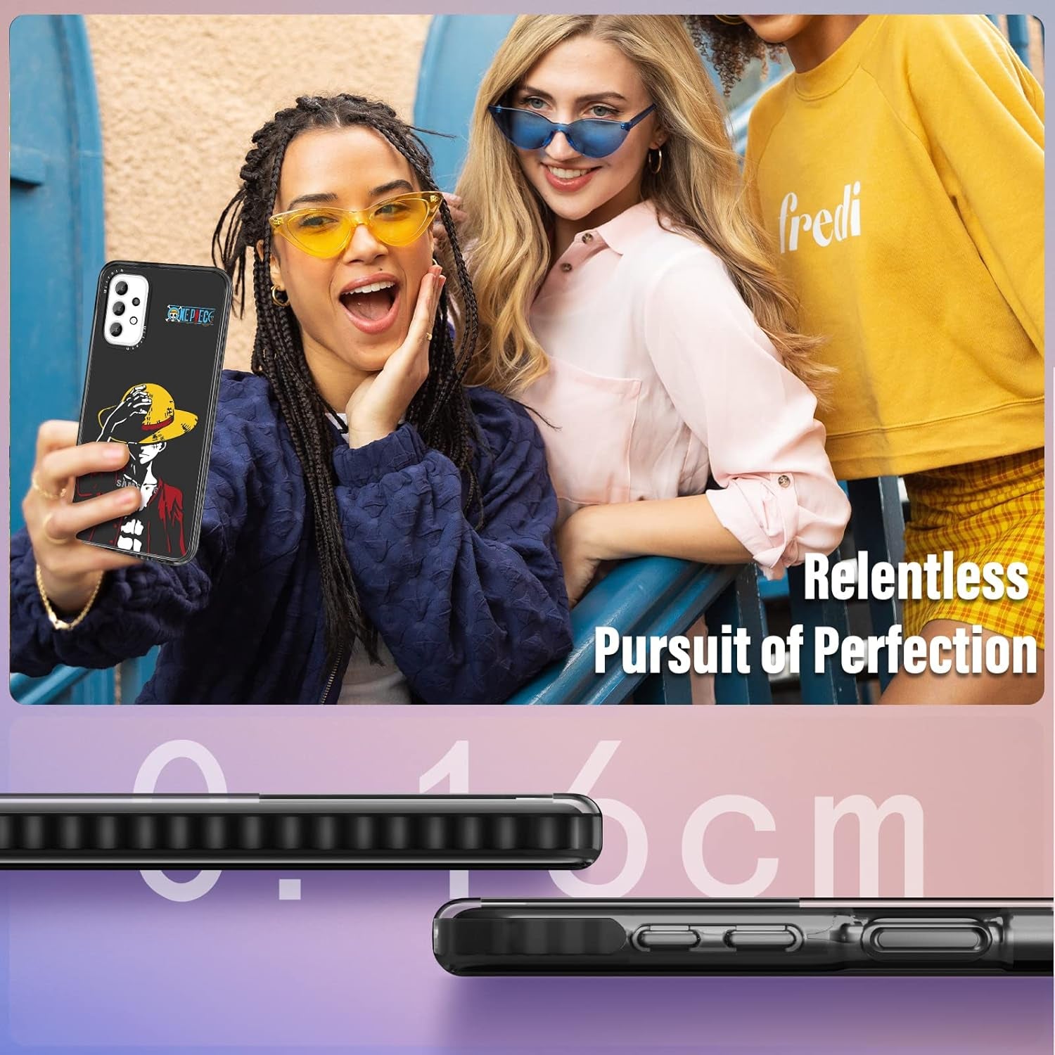 Ulirath for Samsung Galaxy A53 5G 6.5" Case Cartoon Straw Hat Character Designer Pattern Cover Cool Funny Fashion for Girly Girls Kids Boys Bumper Soft Protective Phone Cases for A53 5G  Ulirath   