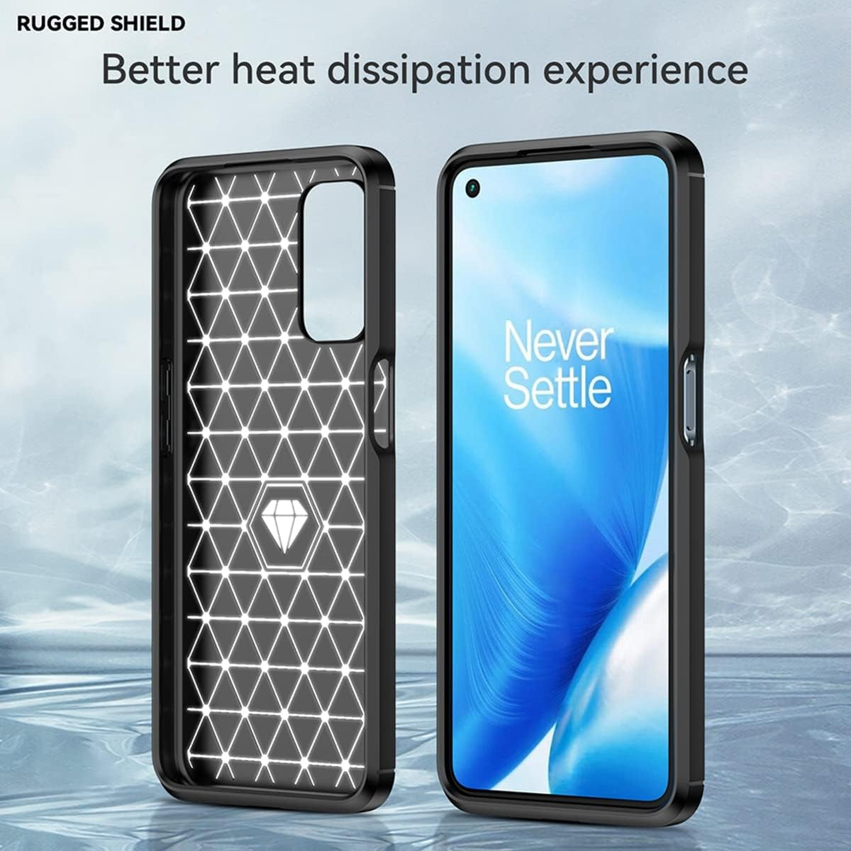 KOARWVC Phone Case for Oneplus Nord N200 5G Case, Oneplus N200 DE2117 Case Carbon Fiber Shockproof Rugged Shield Anti-Scratch Soft TPU Back Cover Protective Cases for Oneplus Nord N200 5G (Black)  KOARWVC   