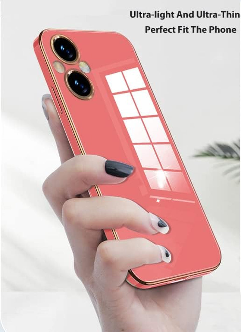 Wousunly Compatible with Oneplus Nord N20 5G Case Silicone Pink, Plating Phone Oneplus Nord N20 5G Case Shockproof Thin and Soft Cover (Red)  Wousunly   