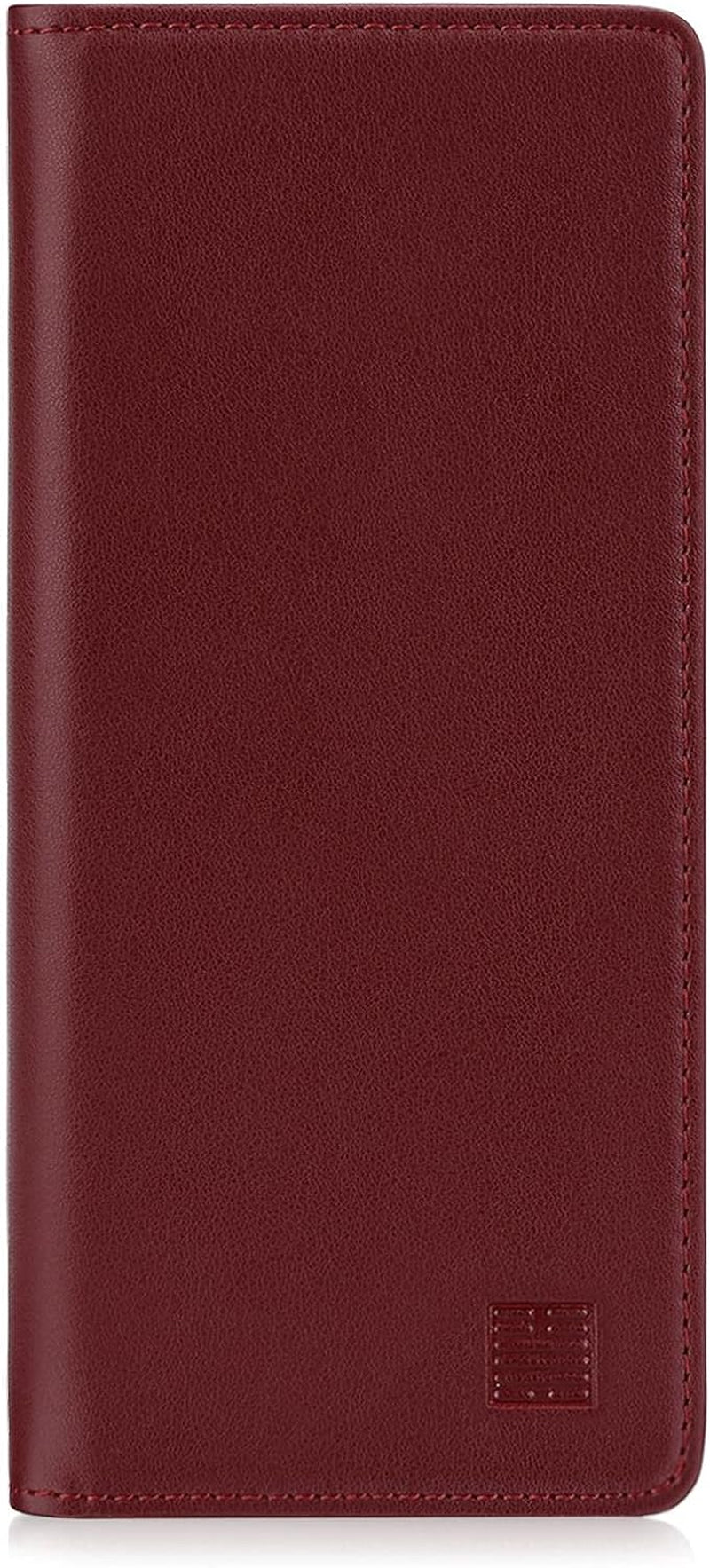 32Nd Classic Series 2.0 - Real Leather Book Wallet Case Cover for Sony Xperia 5 III (2021), Real Leather Design with Card Slot, Magnetic Closure and Built in Stand - Aubergine  32ndShop Burgundy  