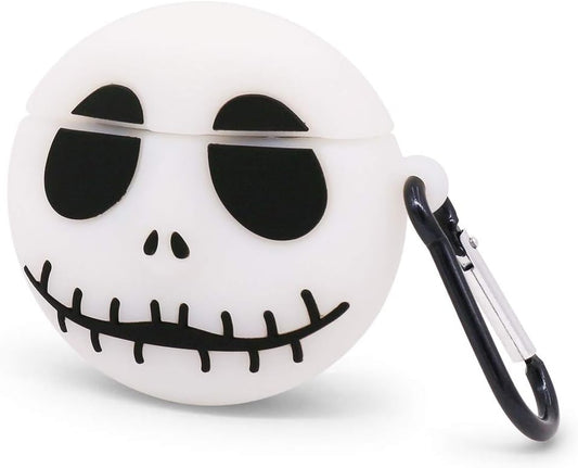 YONOCOSTA Cute Airpods Case, Airpods 2 Case, Cool Funny Noctilucent White Skull Shaped Full Protection Shockproof Soft Silicone Charging Case Cover Skin with Keychain for Airpods 1&2  Yonocosta Inc   