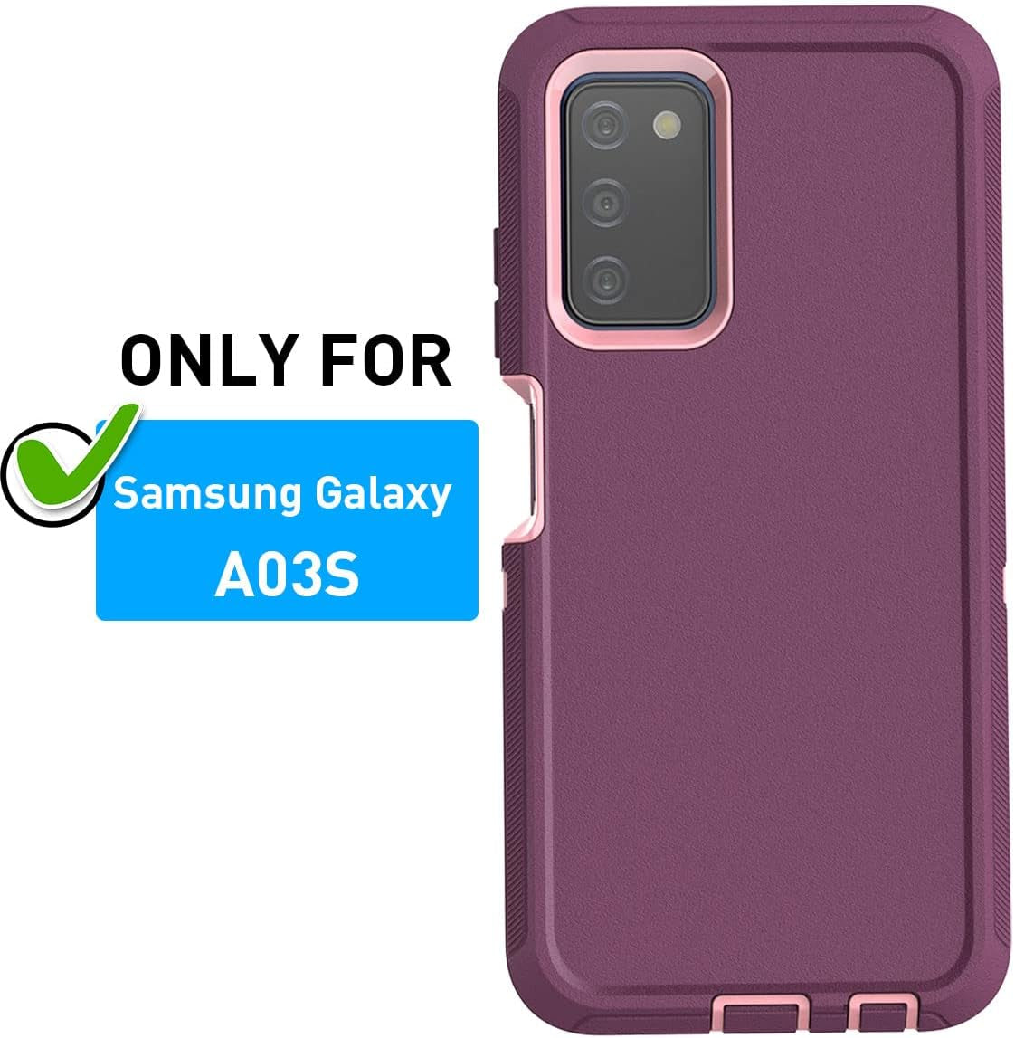 Aicase for Galaxy A03S Case,Heavy Duty Drop Protection Full Body Rugged Shockproof/Dust Proof Military Protective Tough Durable Phone Cover for Samsung Galaxy A03S(US Version)  AICase   