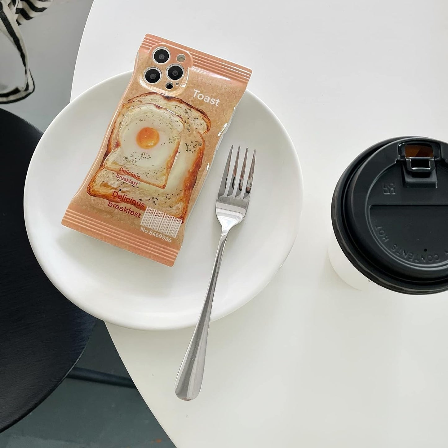 YWYUHE Cute Food Phone Case for Iphone 13, Funny Breakfast Bread Case, 3D Candy Bag Kraft Paper Toast Phone Cover with Toast Hold Stand for Women Girls  yuhe   