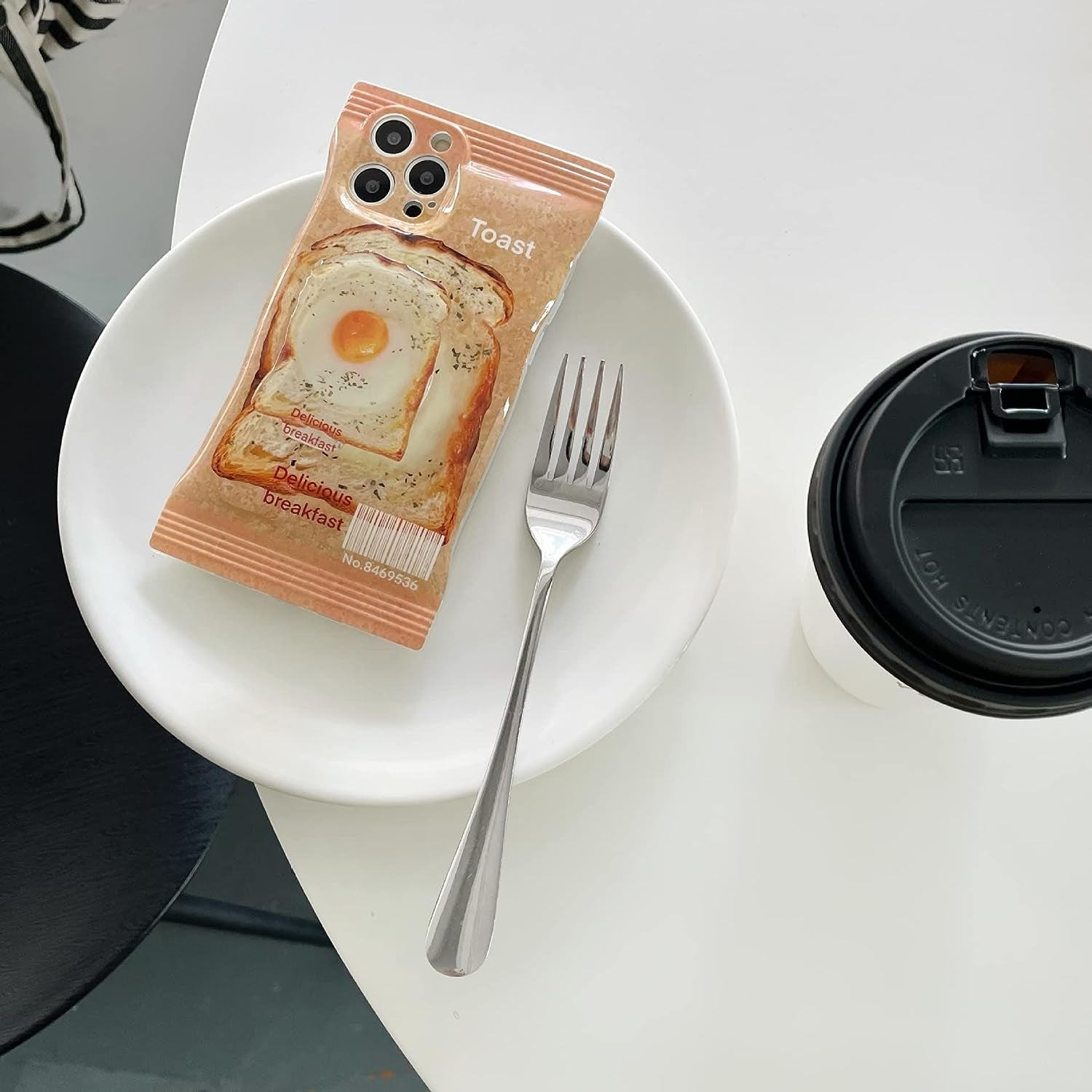 YWYUHE Cute Food Phone Case for Iphone 13, Funny Breakfast Bread Case, 3D Candy Bag Kraft Paper Toast Phone Cover with Toast Hold Stand for Women Girls  yuhe   