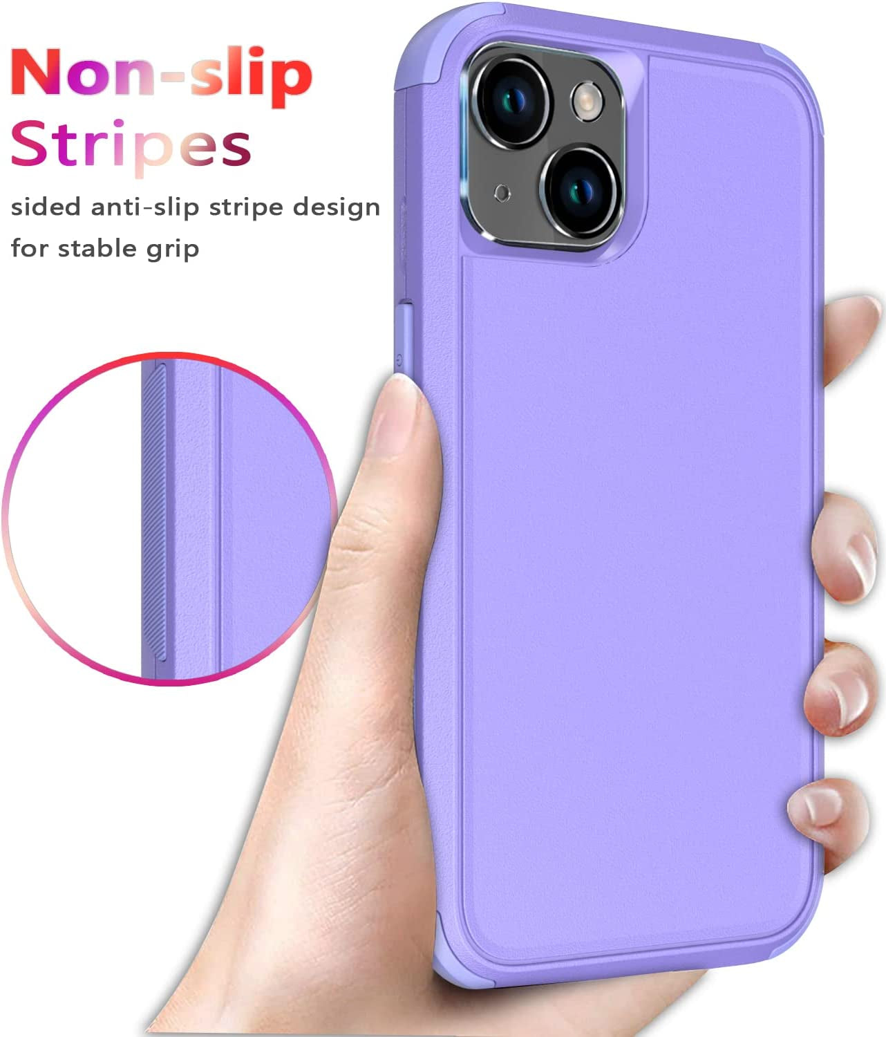 Diverbox for Iphone 14 Case [Shockproof] [Dropproof] [Tempered Glass Screen + Camera Lens Protector],Heavy Duty Protection Phone Case Cover for Apple Iphone 14 (Purple)  Diverbox   
