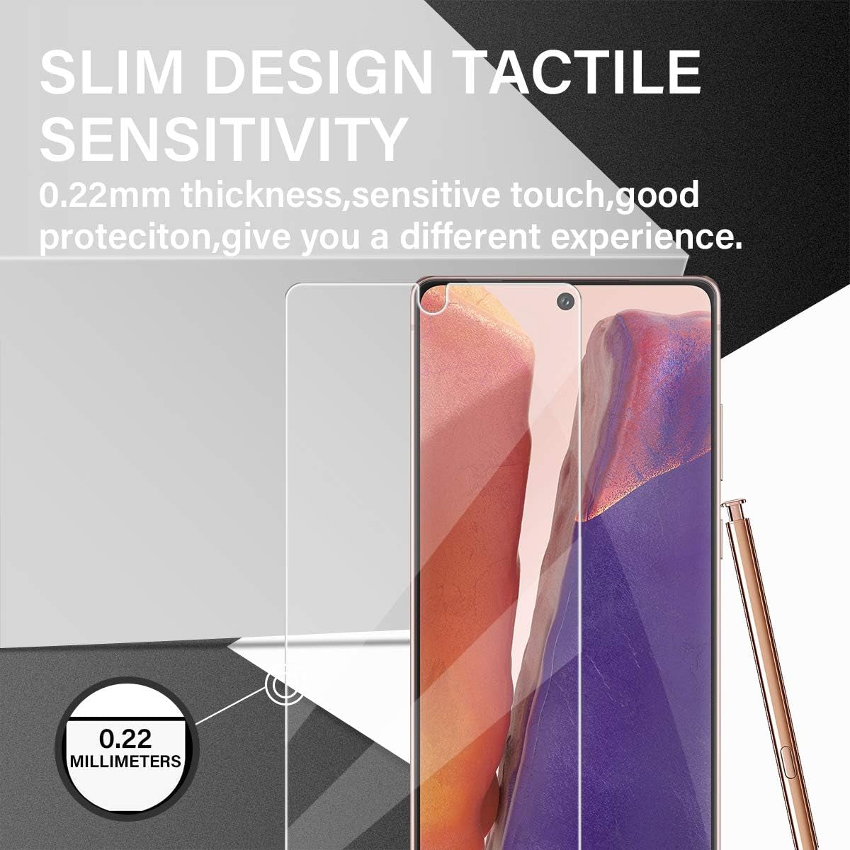 Galaxy Note 20 Tempered Glass Screen Protector + Camera Lens Protector [ 2 + 2 Pack ] [Compatible Fingerprint] [Anti-Scratch] [Case Friendly] Clear HD Protective Film for Samsung Galaxy Note 20  BIGFACE   