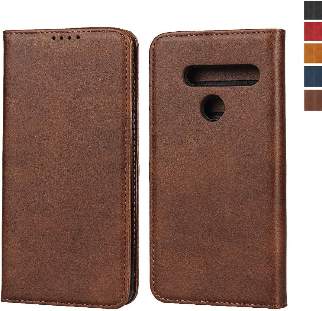 Jaorty for LG G8 Wallet Case 2019 Release,Premium PU Leather Flip Folio Case with Card Slot,Stand Holder and Magnetic Closure [TPU Shockproof Interior Protective Case] for LG G8 Thinq,Lg G8,Red  Jaorty Brown  