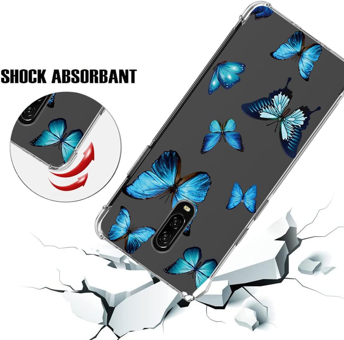 Vokuha for Oneplus 7 Gm1901/Oneplus 6T A6010 Case for Girls Women, Cute Clear Slim Shockproof Pattern Soft Flexible TPU Rubber Back Phone Protective Cover Cases for Oneplus 6T (Blue Butterfly)  Vokuha   