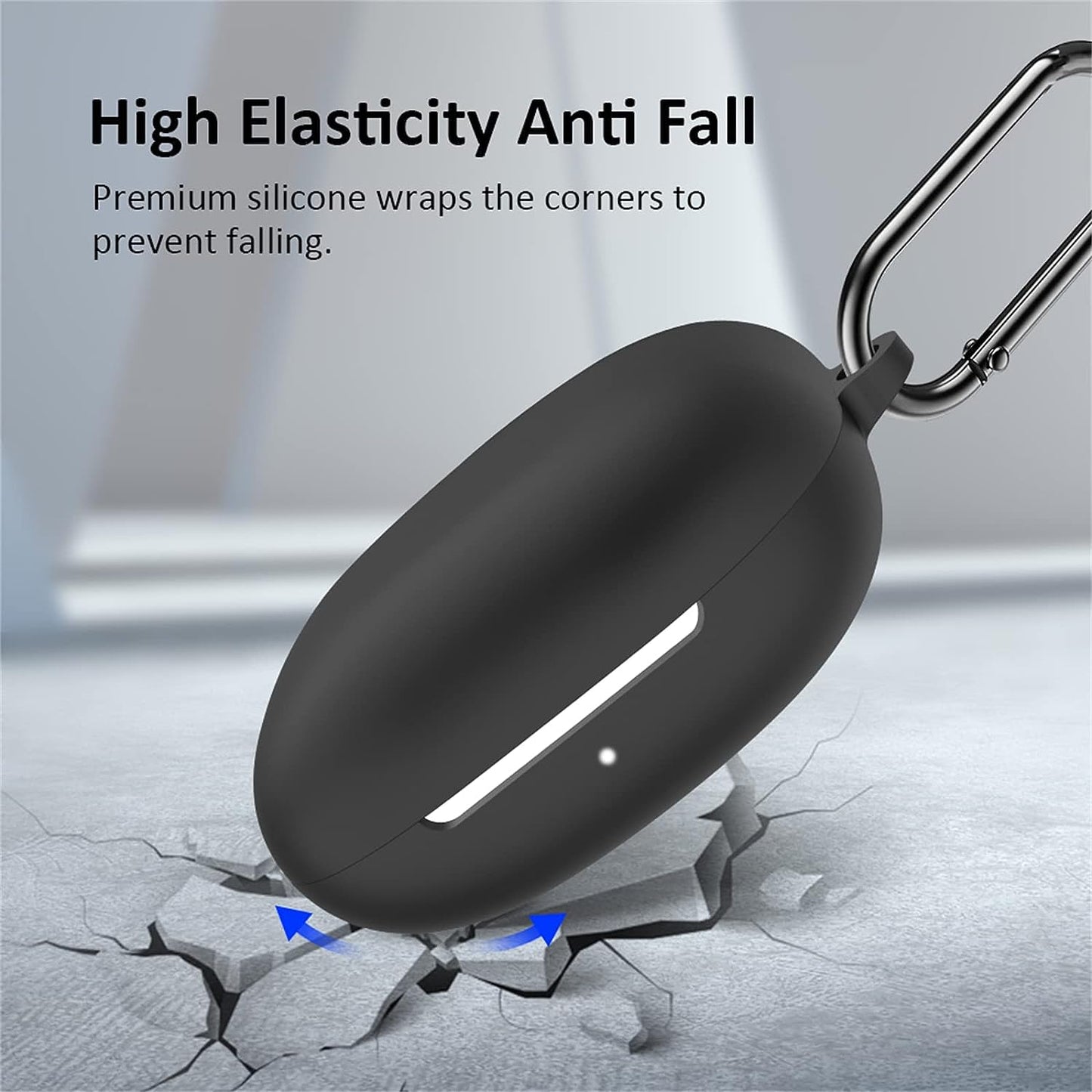 Case Cover for Beats Fit Pro 2021 New Wireless Earbuds, Soft Silicone Durable Shockproof Anti-Scratch Full Body Protective Cover with Portable Keychain for Women Men (Black)  RXNMH   