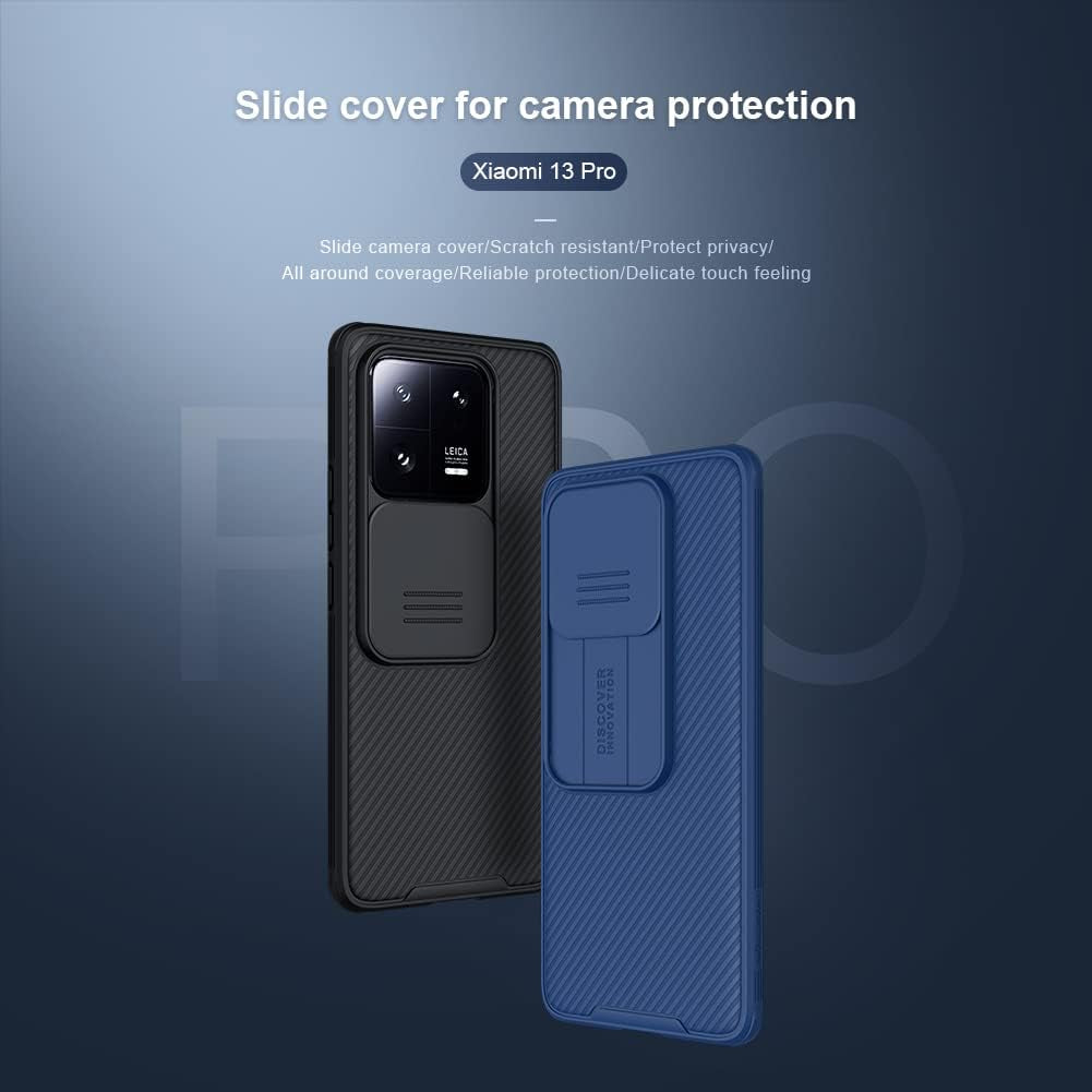 WVOZWWO for Xiaomi 13 Pro Case Cover, Xiaomi Mi 13 Pro Phone Case with Slide Camera Protector Cover Hard PC TPU Slim Rugged Shockproof Protective Phone Case for Xiaomi Mi 13 Pro (Blue)  Grand Eletronics   