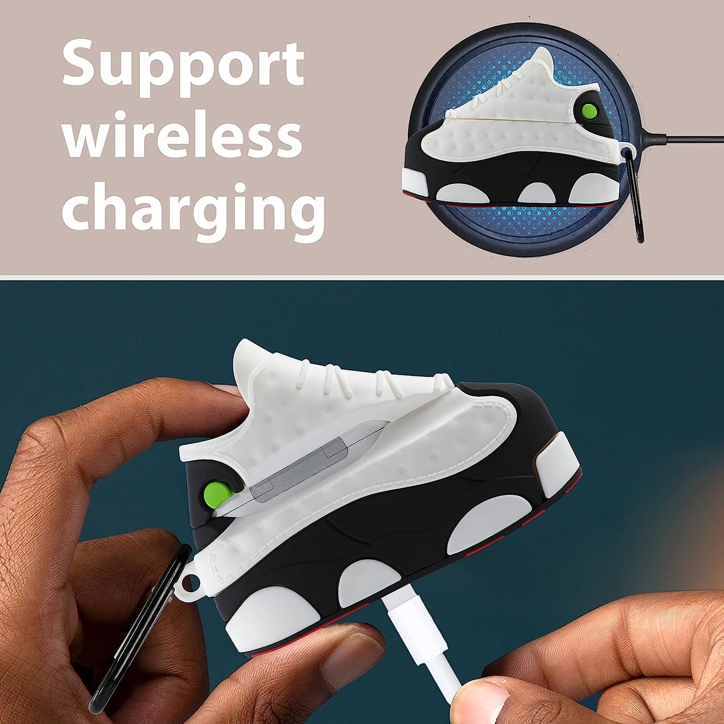 Oqplog for Airpod 3 3Rd Generation Case Luxury for Air Pods 3 (2021) Cases Cover Hypebeast Funny Design Fun 3D Cute Trendy Unique Fancy Fashion Soft Silicone for Men Boys Girls Teen (White Shoes)  Chuangyinian   