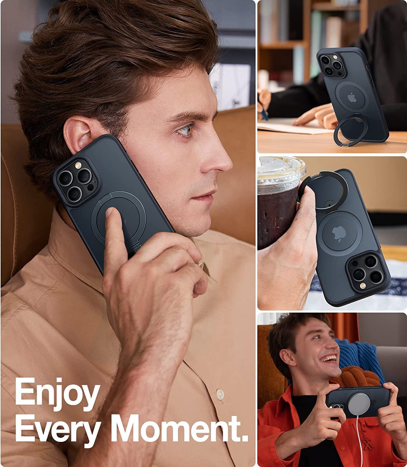 TORRAS Magnetic for Iphone 14 Pro Max Case [Compatible with Magsafe] with Stand, [Military Grade Drop Protection] Shockproof Translucent Back Slim Protective Phone Case (2022), Black  TORRAS   