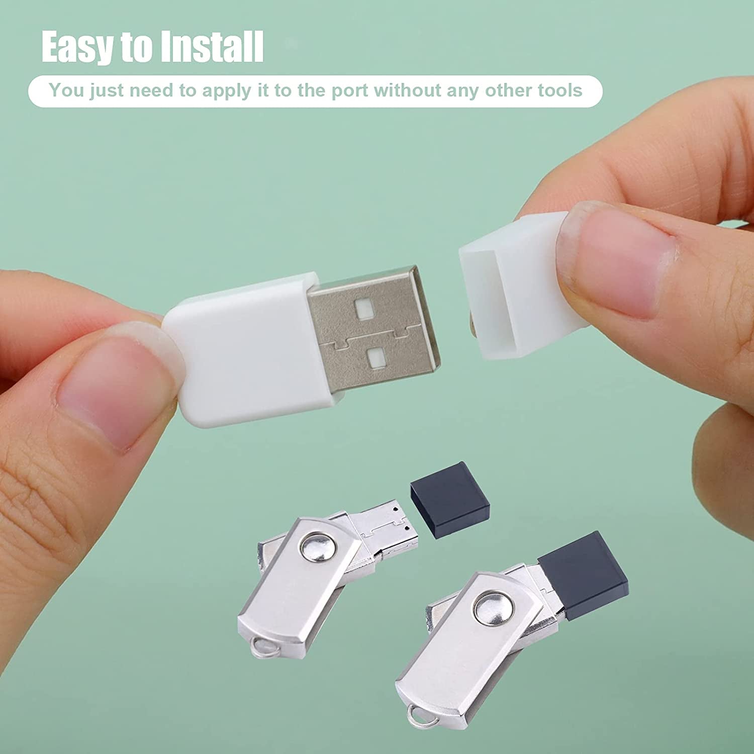 BUSHIBU USB Cover Cap, 20 Pcs Black Clear Plastic USB a Male Anti-Dust Plug Cover  BUSHIBU   