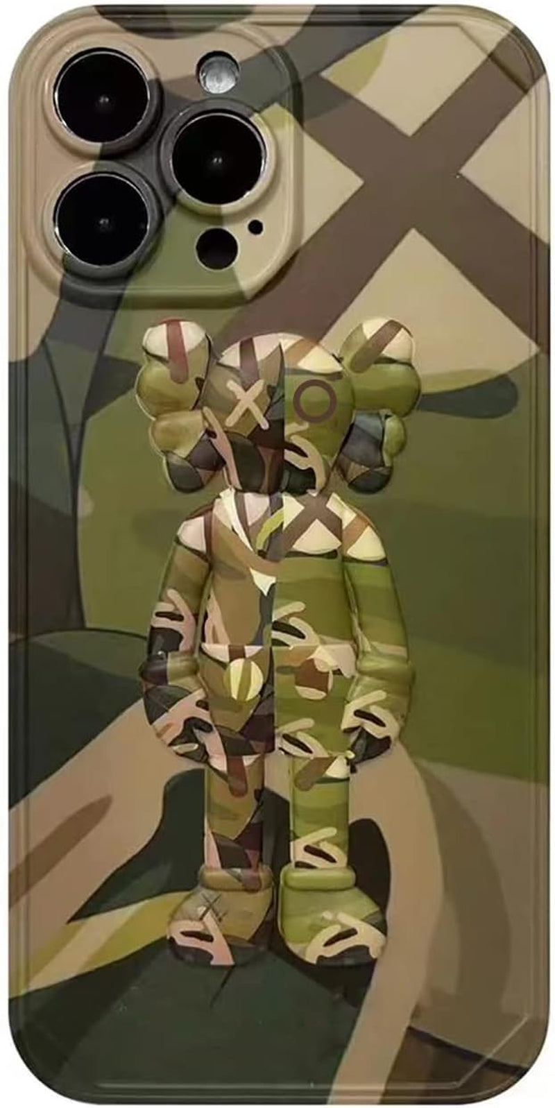 DOWINTIGER Iphone 14 plus Case Graffiti Street Fashion for Boys Kids Teens, Cartoon Hip Hop Anime Character Shockproof TPU and IMD Protection Designer Case for Iphone 14 Plus  DOWINTIGER Camo Green Bear Iphone 14 Pro 