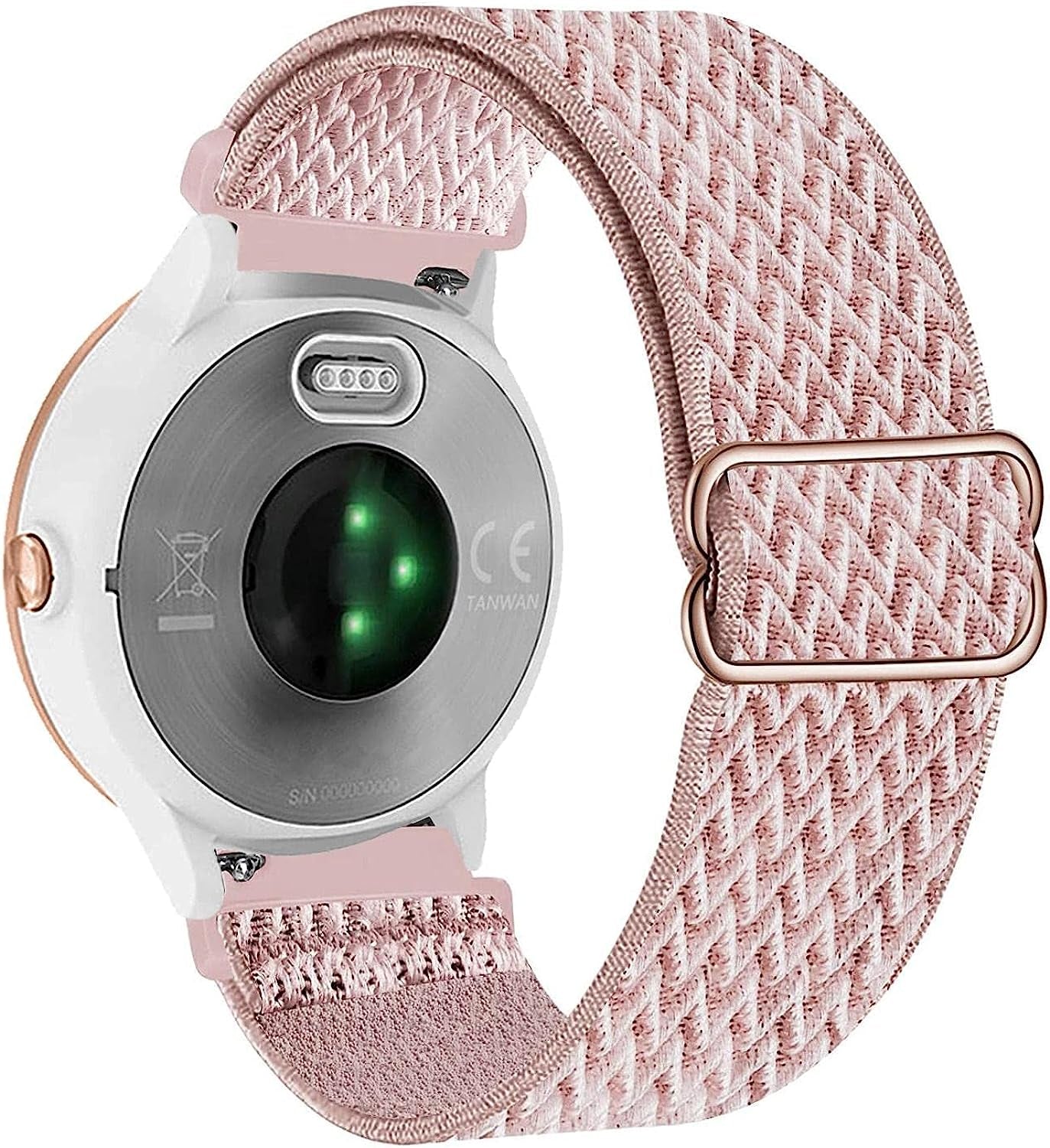 Abanen Stretch Loop Watch Bands for Garmin Venu 2 Plus/Venu Sq/Vivoactive 3 /Vivomove Sport, 20Mm Quick Release Elastic Soft Nylon Breathable Wristband Strap for Venu Sq 2, Forerunner 158  Abanen Pink  