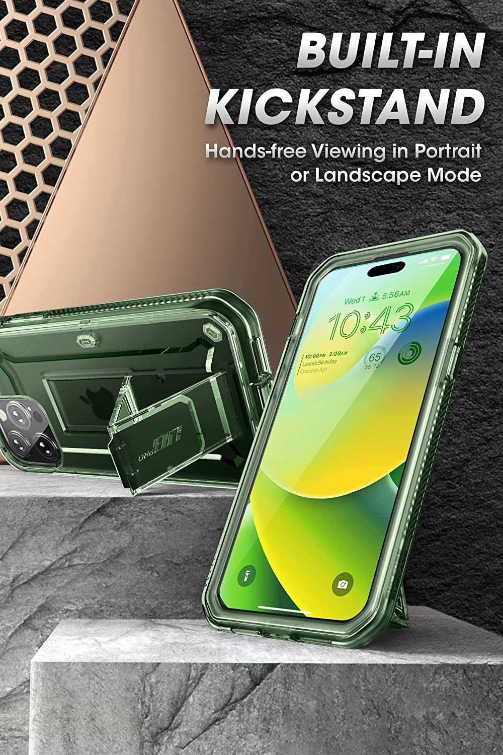 SUPCASE Unicorn Beetle Pro Case for Iphone 14 Pro Max 6.7", with Built-In Screen Protector & Kickstand & Belt-Clip Heavy Duty Rugged Case (Frostgreen)  SUPCASE   