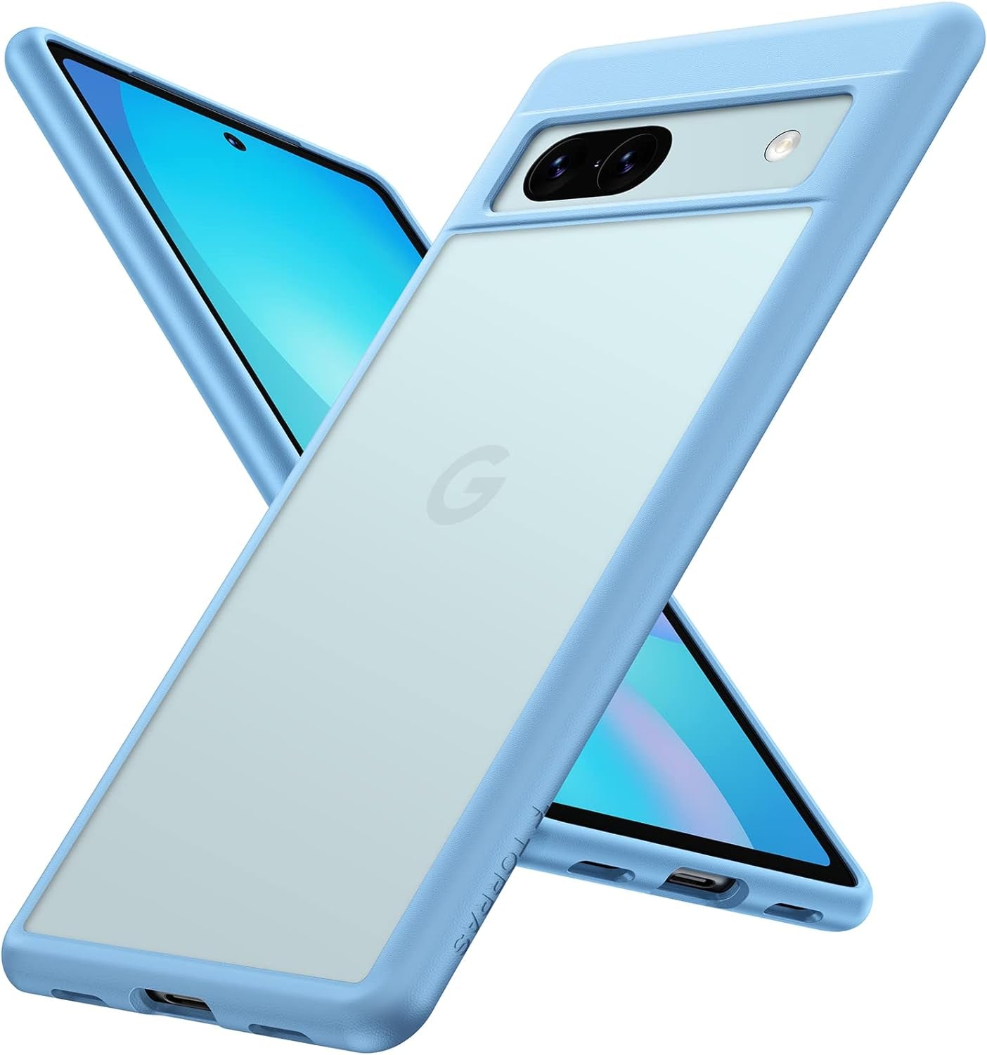 TORRAS Shockproof Designed for Google Pixel 7A Case, [Military Grade Drop Tested] Translucent Slim Protective Matte Hard Back & Soft Edge Cover Phone Case for Google 7A Case 5G, Light Blue  TORRAS   