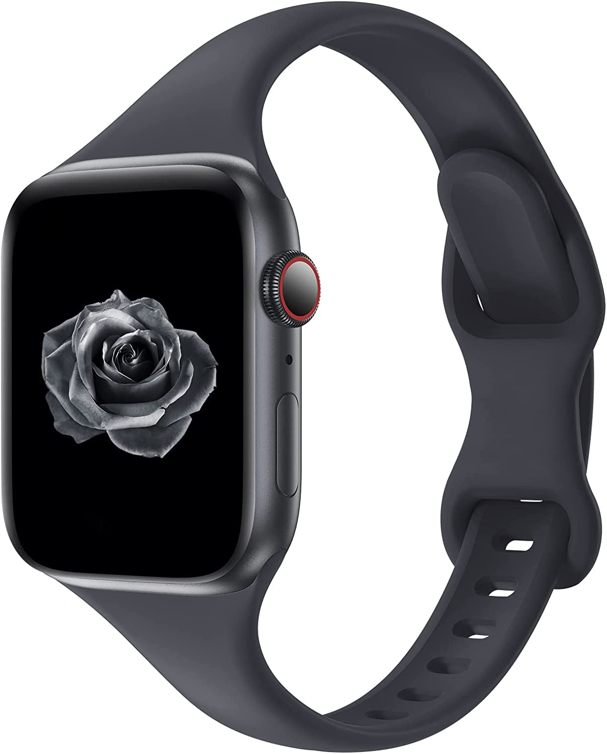 Acrbiutu Bands Compatible with Apple Watch 38Mm 40Mm 41Mm 42Mm 44Mm 45Mm 49Mm, Slim Thin Narrow Replacement Silicone Sport Strap Wristbands for Iwatch Series Ultra 8/7/6/5/4/3/2/1 SE Women Men  Acrbiutu A,Midnight 38/40/41mm 