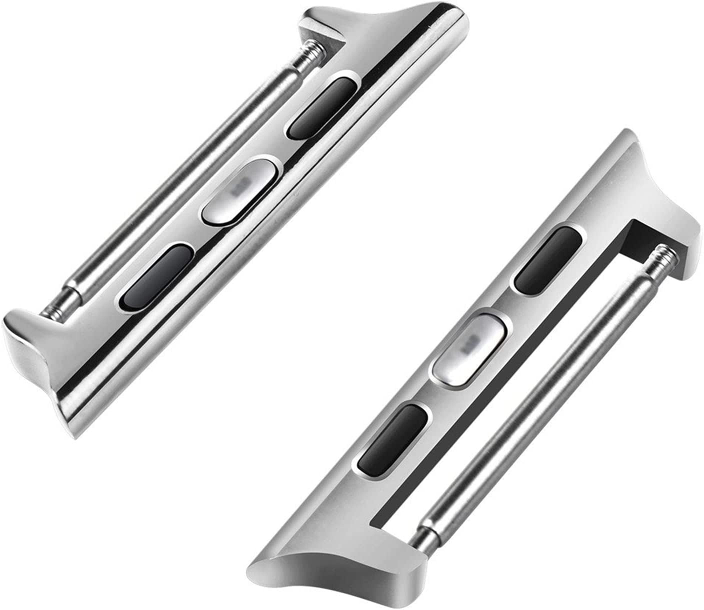 Wearlizer Watch Band Connector Compatible with Apple Watch Band Adapter, Replaceable Metal Connection Adapter with Replacement Tool for Iwatch Ultra Series 8 7 6 5 4 3 2 1 22Mm Width Straps  Wearlizer Silver 38mm/40mm (22mm Pin) 