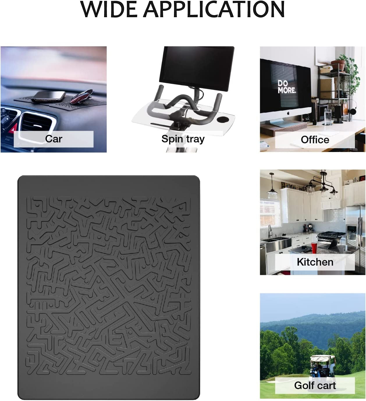 JIMISHA anti Slip Pad Sticky Gripping Pad Sticky Gel Pad Multifunctional Fixate Gel Pads Non-Slip Mounting Pad Cell Pad, 6.3 X 5.1 Inch (2 Pack)  JIMISHA   