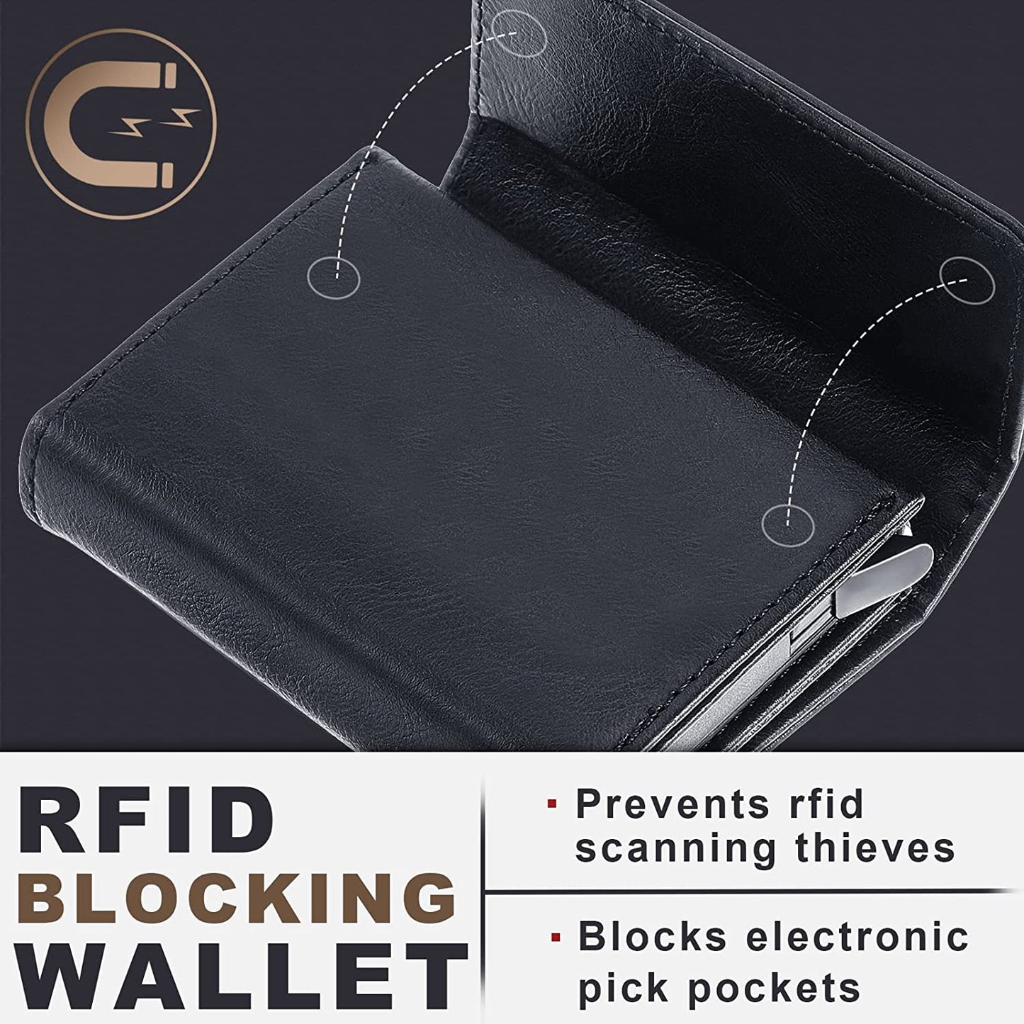 Weewooday Slim Wallet Compatible with Airtag Wallet Card Case Multifunctional Trifold Wallet Credit Card Holder Magnetic Men Wallet Automatic Popup Mini Aluminum Wallet for Men Women Gift (Black)  Weewooday   