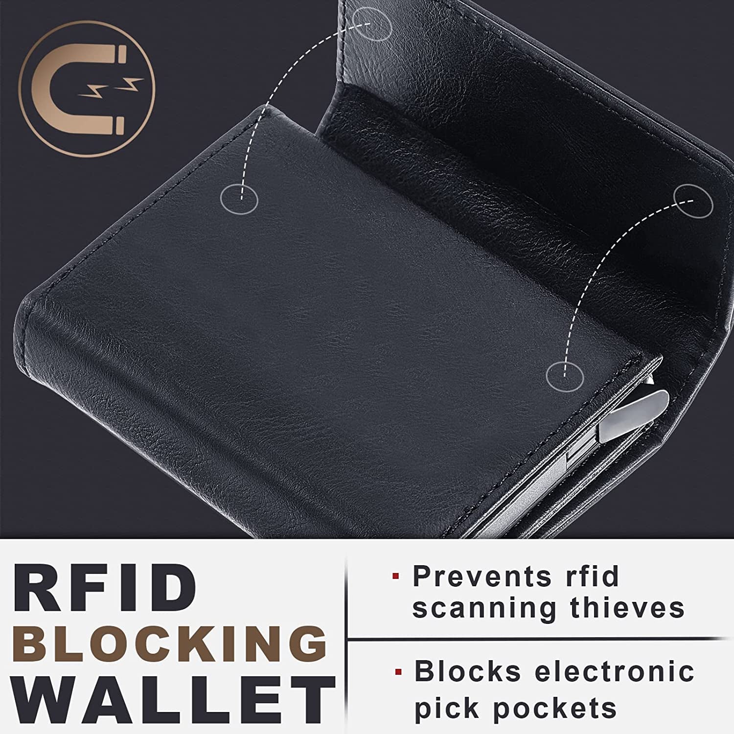 Weewooday Slim Wallet Compatible with Airtag Wallet Card Case Multifunctional Trifold Wallet Credit Card Holder Magnetic Men Wallet Automatic Popup Mini Aluminum Wallet for Men Women Gift (Black)  Weewooday   