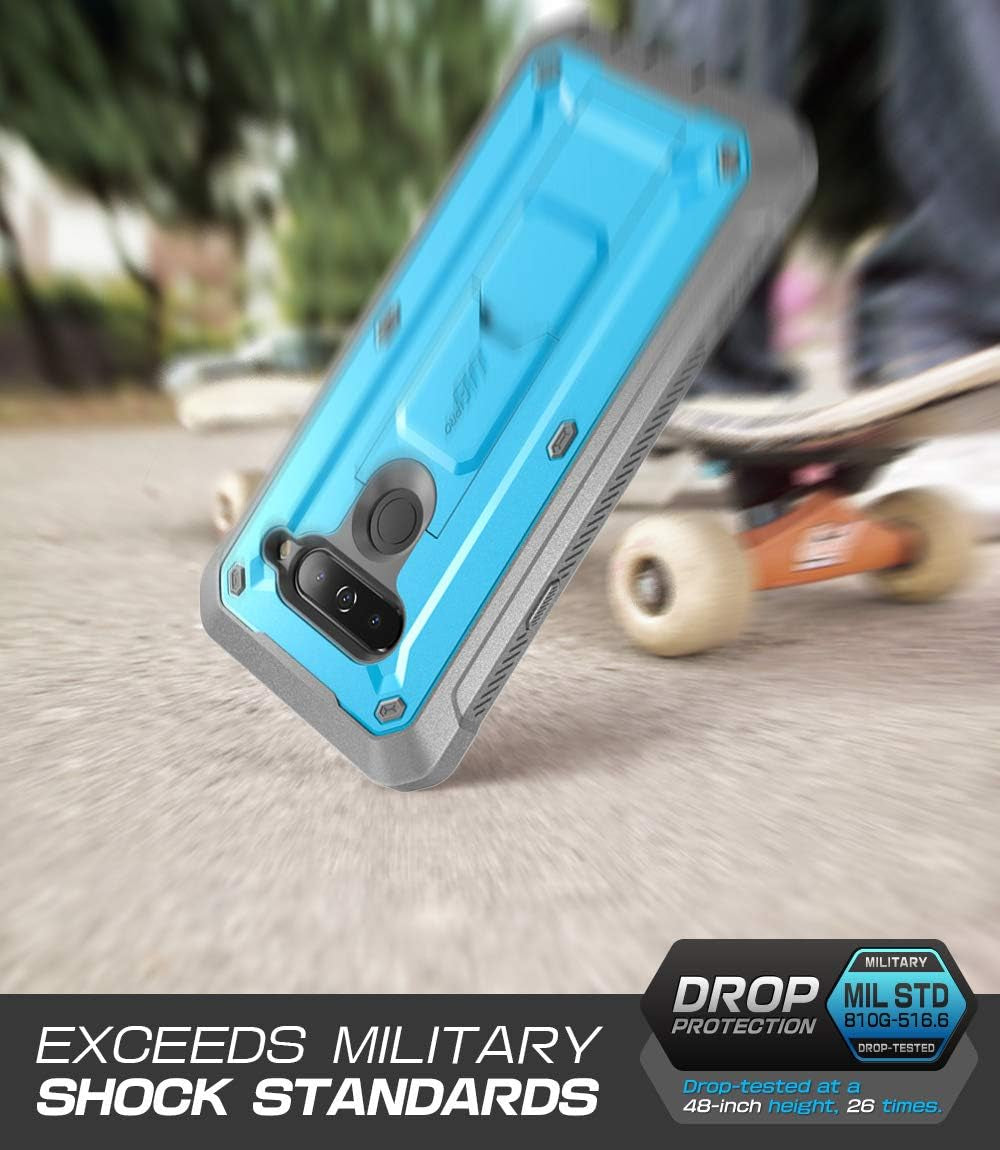 LG V40 Thinq Unicorn Beetle Pro Rugged Holster Case with Screen Protector-Blue  SUPCASE   