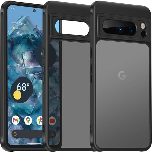 Ivoler Upgraded Shockproof for Google Pixel 8 Pro 2023, Military Grade Drop Protection, Silicone Google Pixel 8 Pro Case, Slim Thin Semi-Clear Google Pixel 8 Pro Phone Case, Black  ivoler   