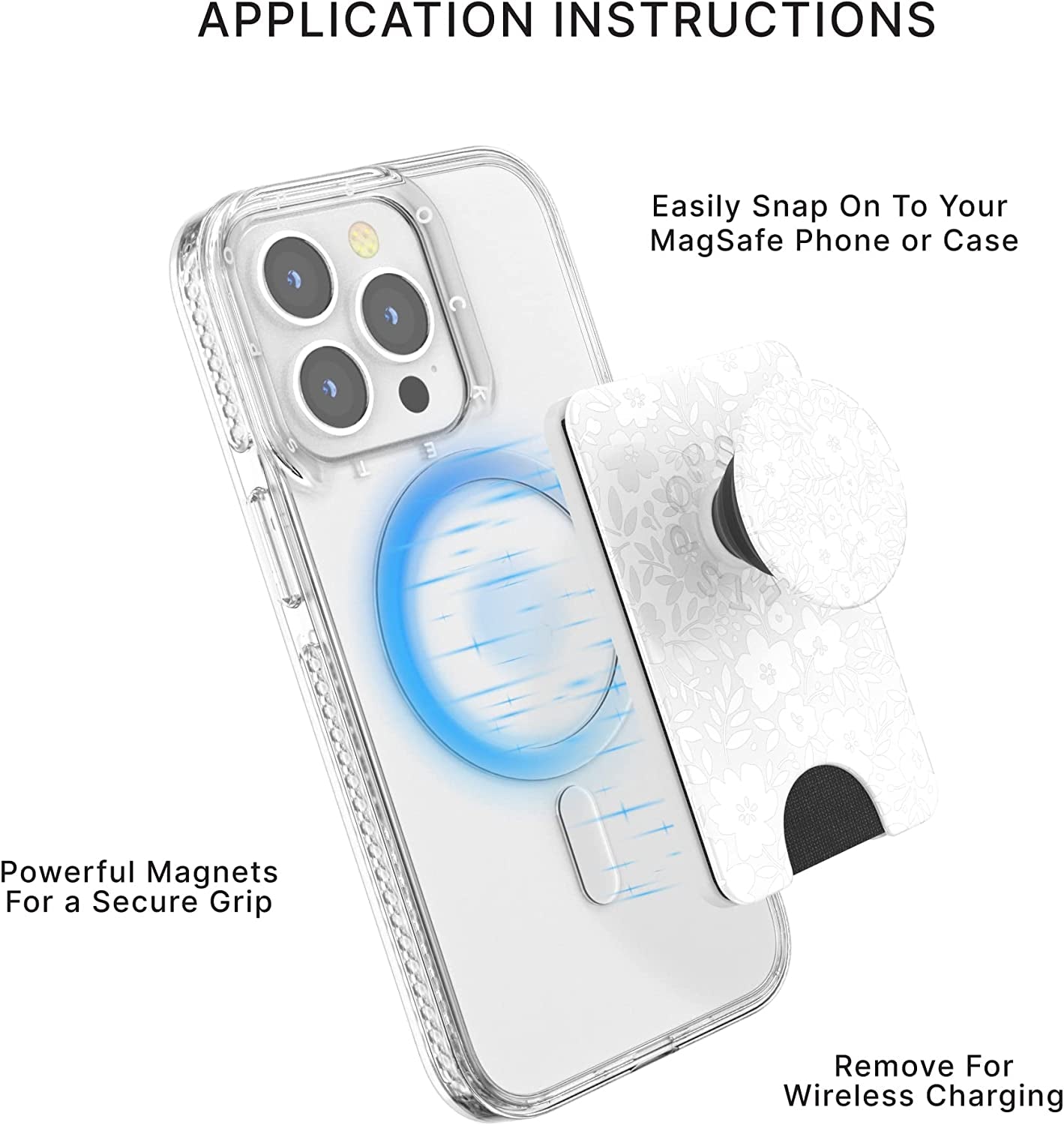 Popsockets Phone Wallet with Expanding Grip, Phone Card Holder, Wireless Charging Compatible, Wallet for Magsafe - Blanc Fresh  PopSockets   