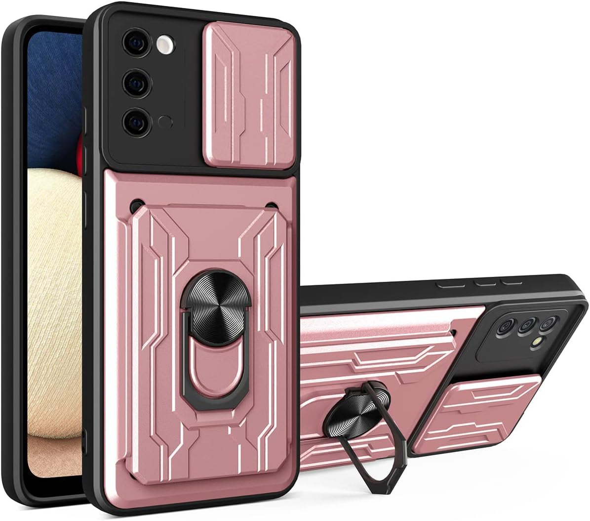 Ccsmall Case for Samsung Galaxy Note 20 5G with Card Holder, Heavy Duty Protection Phone Case with Magnetic Ring Kickstand Slide Camera Cover for Samsung Galaxy Note 20 4G/5G LJK White  CCSmall Rose Gold Samsung Galaxy Note 20 5G 