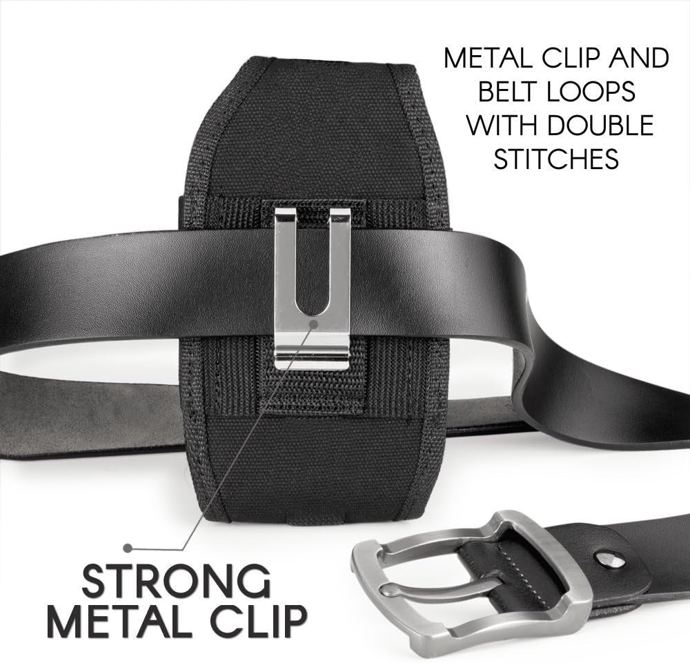 Agoz Google Pixel 7, 6A, 4A 5G Holster, Rugged Case for Google Pixel 4 XL, Pixel 3A XL, Pixel 3A, Pixel 3 XL, 2 XL, Heavy-Duty Rugged Vertical Pouch Cover W/Strong Metal Clip Belt Loops 6.2"X3"X0.6"  AGOZ   