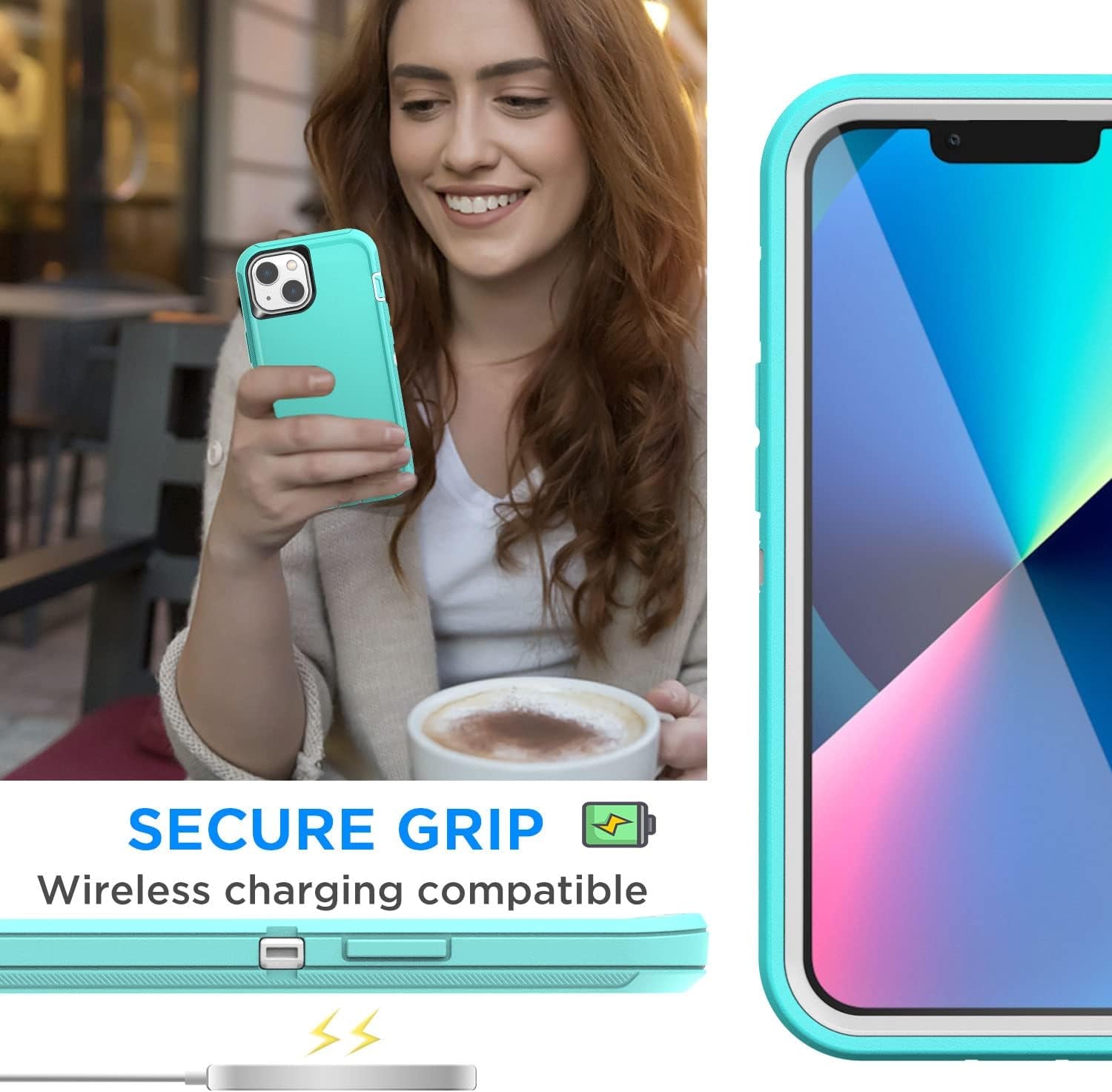 Aicase for Iphone 13 Mini Case(5.4") with Glass Screen Protector, Heavy Duty Drop Protection Full Body Rugged Shockproof/Dust Proof Military Protective Tough Durable for Iphone 13 Mini 5.4"_9  AICase   