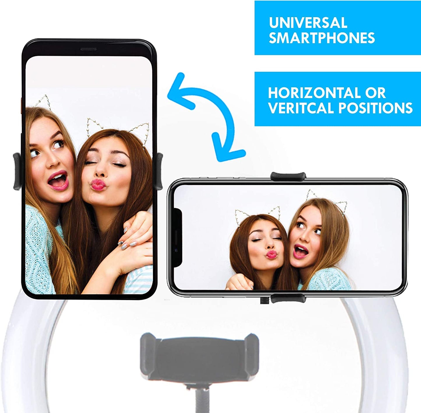 Aduro U-Stream Ring Light with Stand, 10" Desktop Light for Home Streaming Selfie Ring Light with Phone Holder for Makeup, Video Live Streaming, and Photography  Aduro   