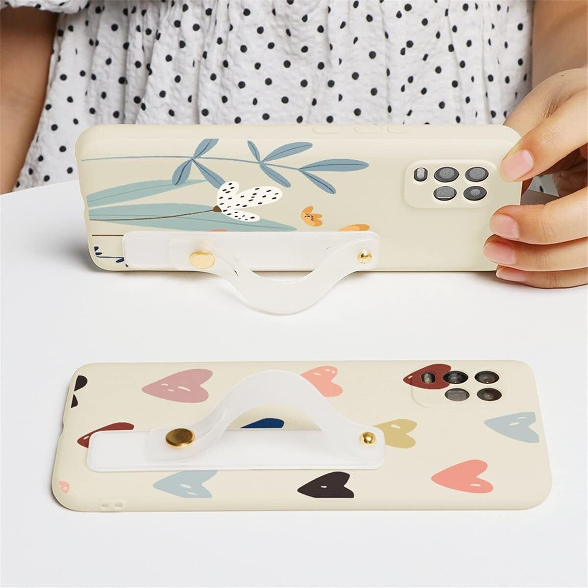 KAPUCTW 2 Pack for Xiaomi Redmi Note 9 Pro/9 Pro Max/9S 4G Case with Wrist Strap 6.67 Inch, Cute Love Print Pattern Wristband Holder Phone Case Soft Silicone TPU Bumper Shockproof Protective Cover  KAPUCTW   