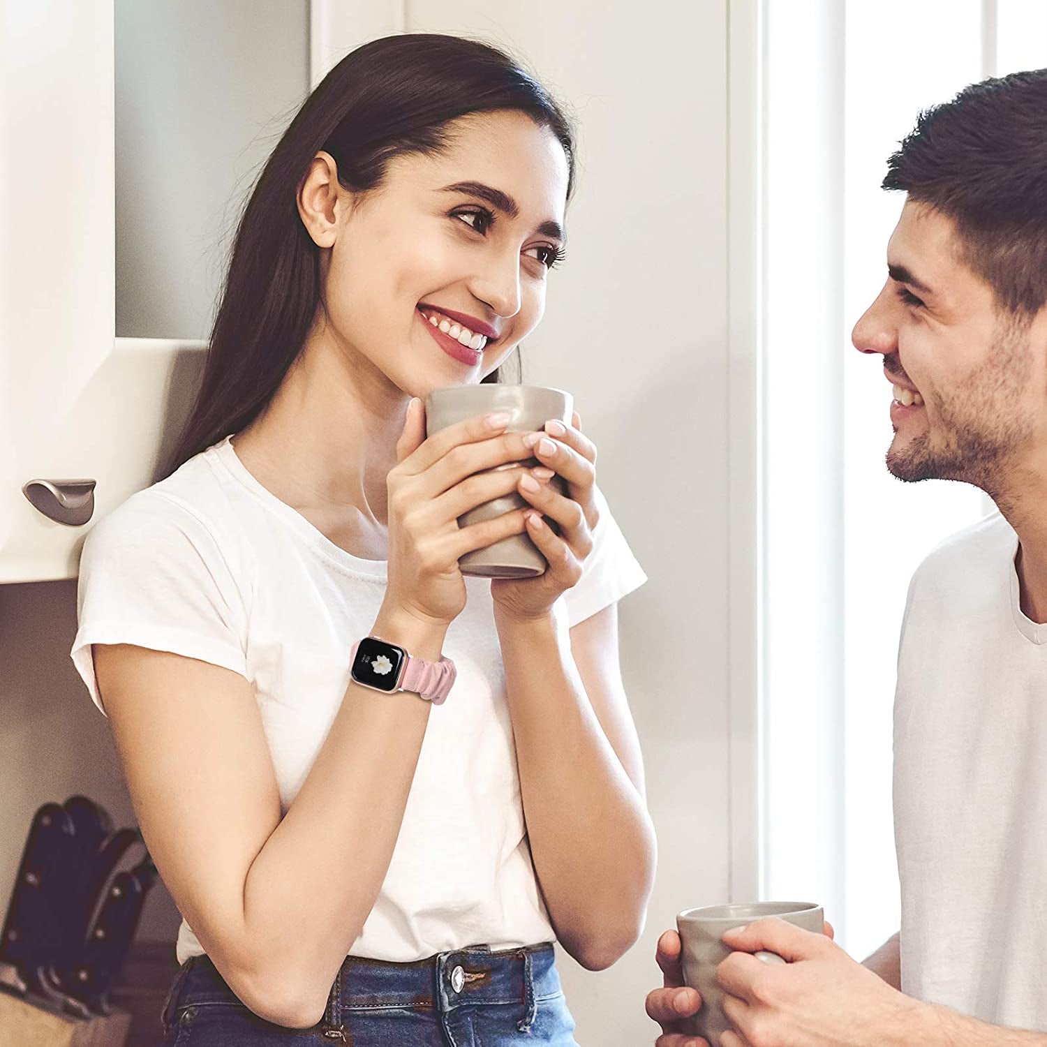 Recoppa Compatible for Scrunchie Apple Watch Band 38Mm 41Mm 42Mm 40Mm 44Mm 45Mm Cute Print Elastic Watch Bands Women Bracelet Strap for Apple Iwatch Series 7 6 5 4 3 2 1 SE(3 Pack, 38/40/41Mm-Small)  Recoppa   