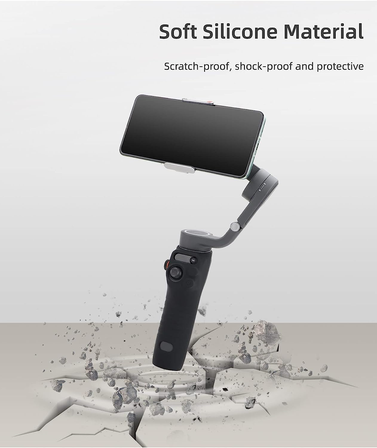 Silicone Proctive Cover for DJI Osmo Mobile 6 Smartphone Gimbal Stabilizer, Mobile 6 Handle Sleeve Case Gimbal Accessories All-Round Protection (Black)  JOYSOG   