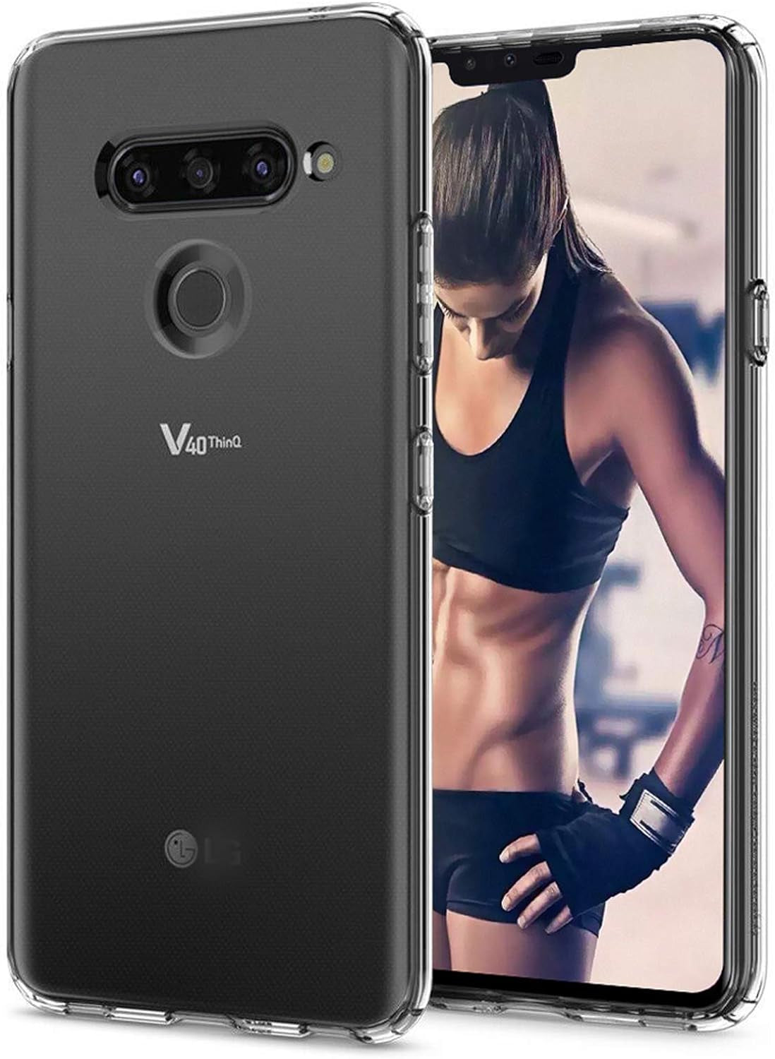 For LG V40 Thinq Case Clear,Ultra Slim LG V40 Phone Case Flexible Silicone TPU Scratch Resistant Rubber Gel Soft Skin Shockproof Highly Transparent Protective Cases Cover for LG V40 (Crystal Clear)  DONGDEAR   