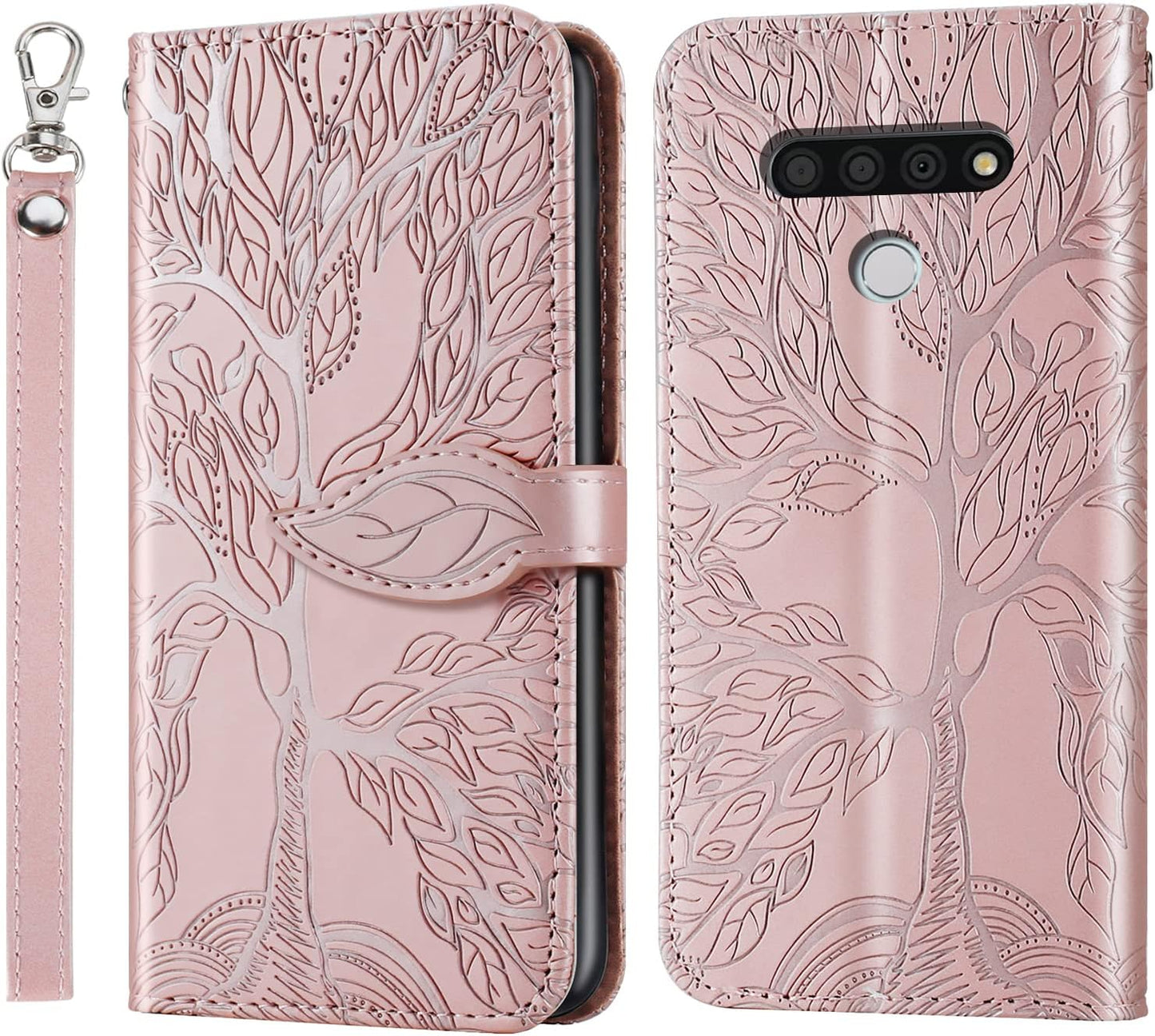 Varohix Google Pixel 6 Wallet Case with Card Holder/Slot,Pu Leather Folio Flip Shell [Kickstand][Magnetic Closure][Wrist Strap] Shockproof Cover Fit Google Pixel 6(6.4''),Brown  Varohix Rose Gold Lg Stylo 6(6.8 Inch) 